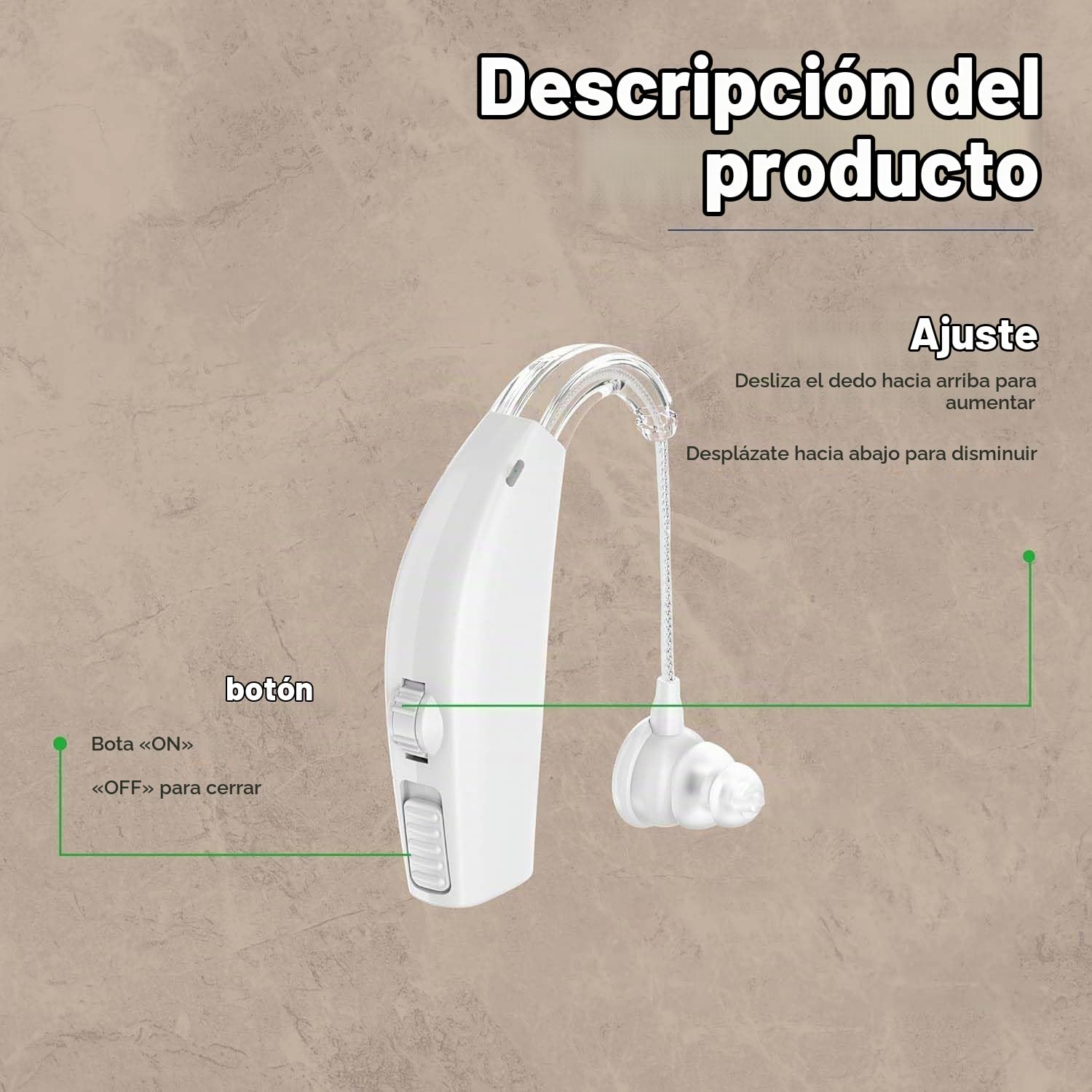 Digital (par de 2) personales recargables - Digital con duración de batería para todo el día, blanco