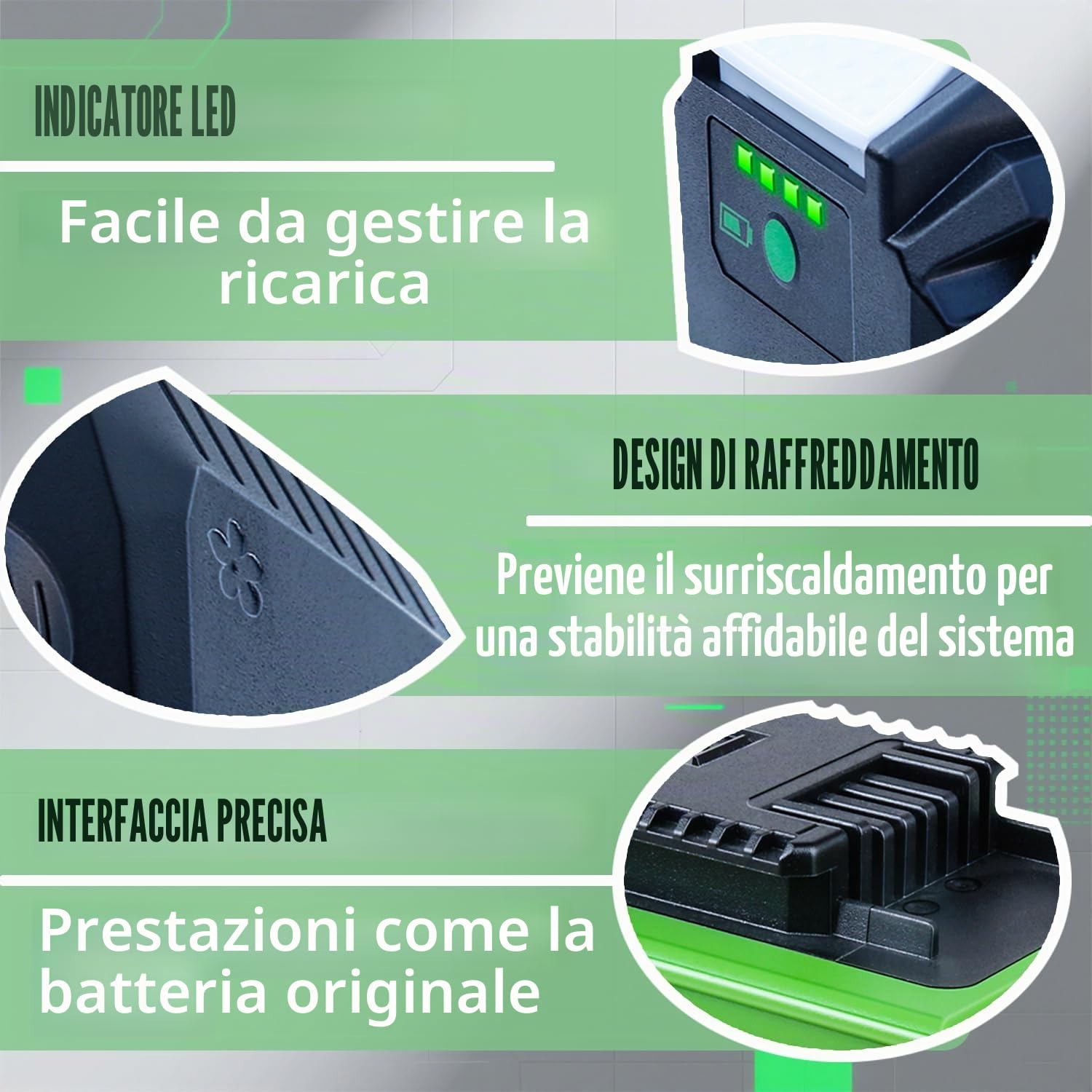 6000mAh Batteria di ricambio per Greenworks 40 V G-MAX 6.0 Ah Li-ion batteria, compatibile con utensili elettrici 29472 29462 2901319 25302 24322