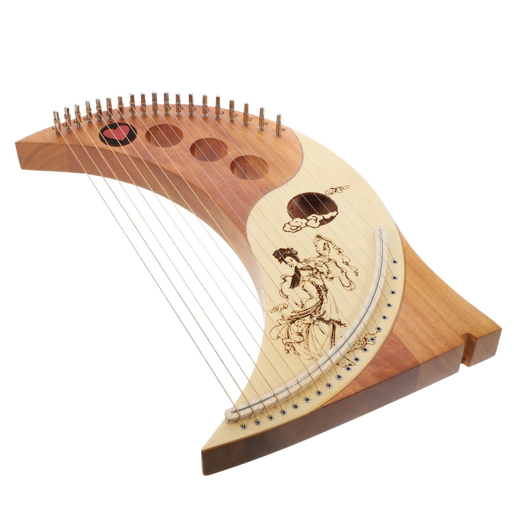 Homoyoyo Lira Tono Caldo a 19 Corde in Legno di Cedro Colore Casuale Strumento Musicale Portatile e Leggero Set Completo Corde Extra e Custodia per Ragazzo Ragazza e Principianti