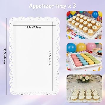 5 Pcs Cake Stands Set with 2x Large 3 Tier Cupcake Stand and 3x Appetizer Trays, Silver Afternoon Tea Stands, Round Tiered Cake Stand for Birthday, Wedding, Graduation, Party