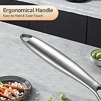 Vista 4 de LOLYKITCH Cacerola de acero inoxidable de 3 cuartos de galón con vaporizador y tapa de vidrio, olla de vapor de tres capas para cocinar, olla