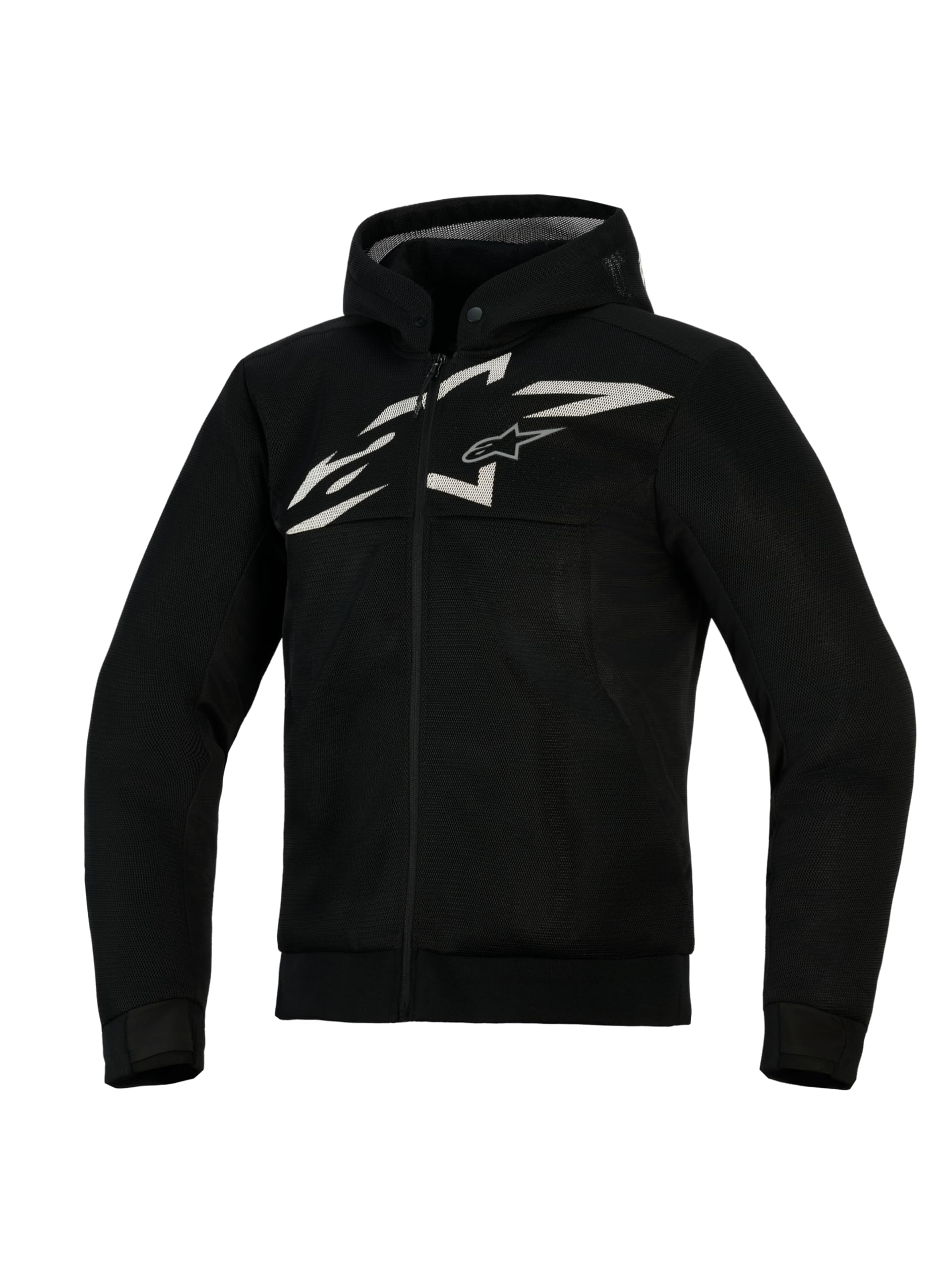 Alpinestars Men's Black/Grey/White Chrome Superairflow Motorcycle Zip Hoodie