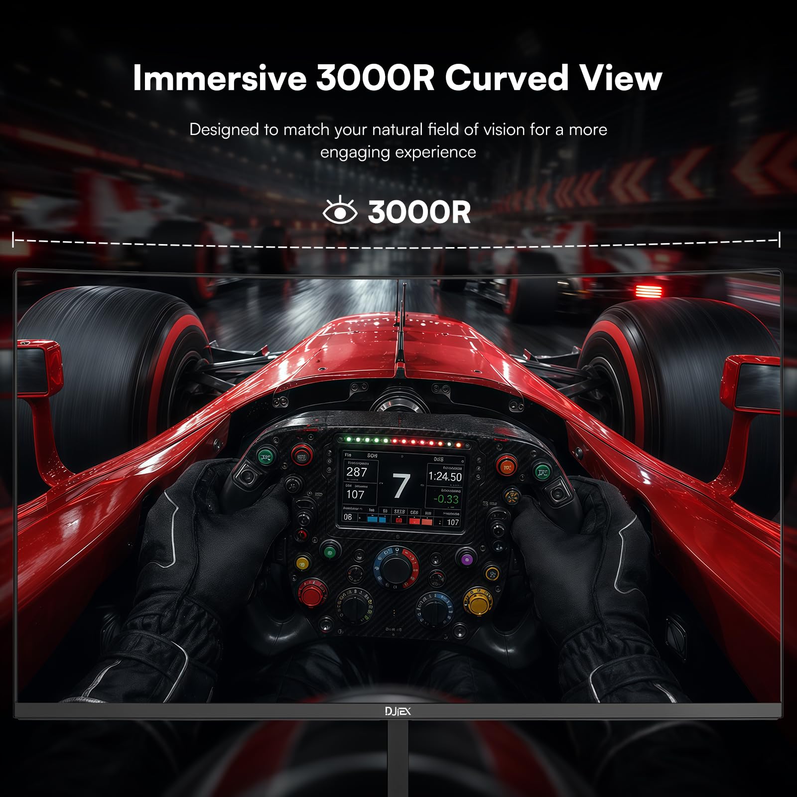 Monitor curvo da gioco da 24 pollici, 240 Hz, FHD 1080p con 3000R, rapporto di contrasto 4000:1, HDR10, FreeSync, HDMI 2.0 e DP 1.4, supporto VESA, per giochi e ufficio