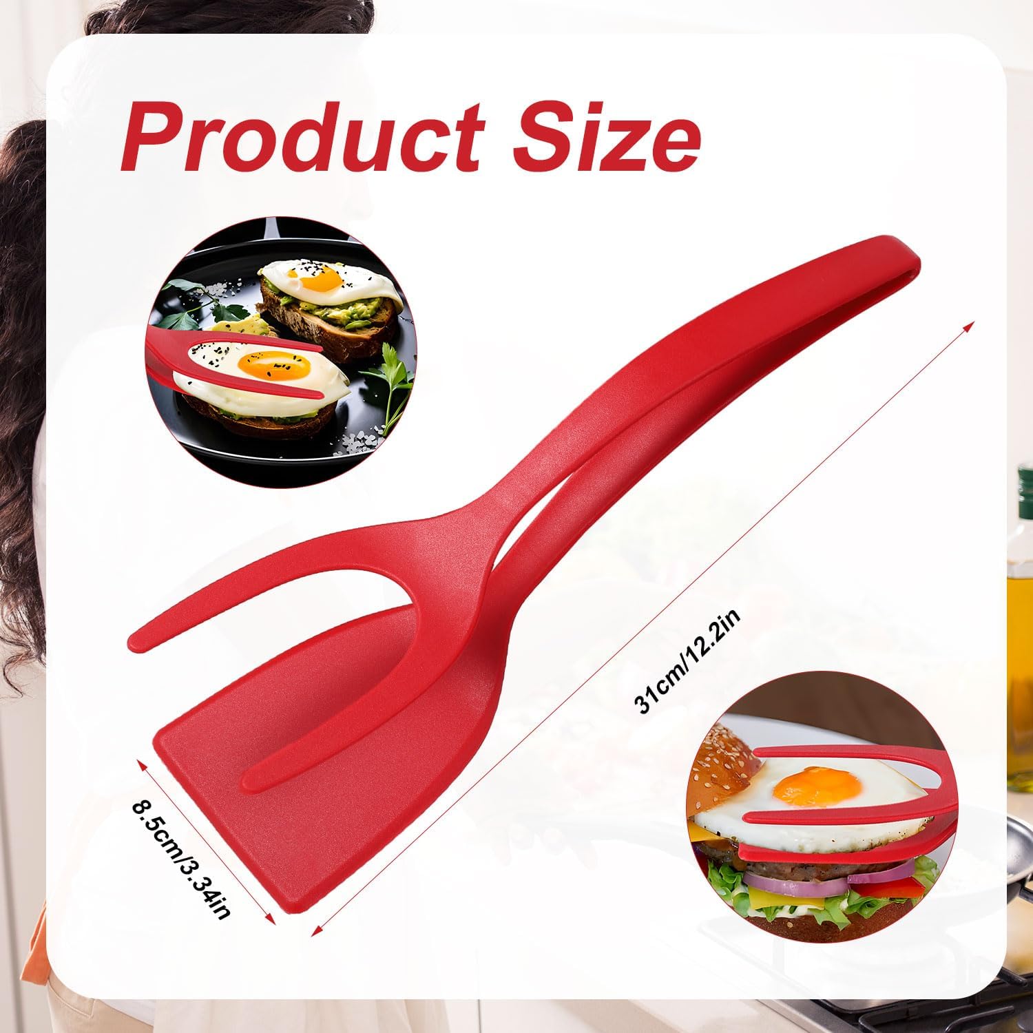 Spatule Oeuf 2 en 1 Antiadhésive: Retournez vos œufs, tartes et pains grillés facilement ! - Image secondaire