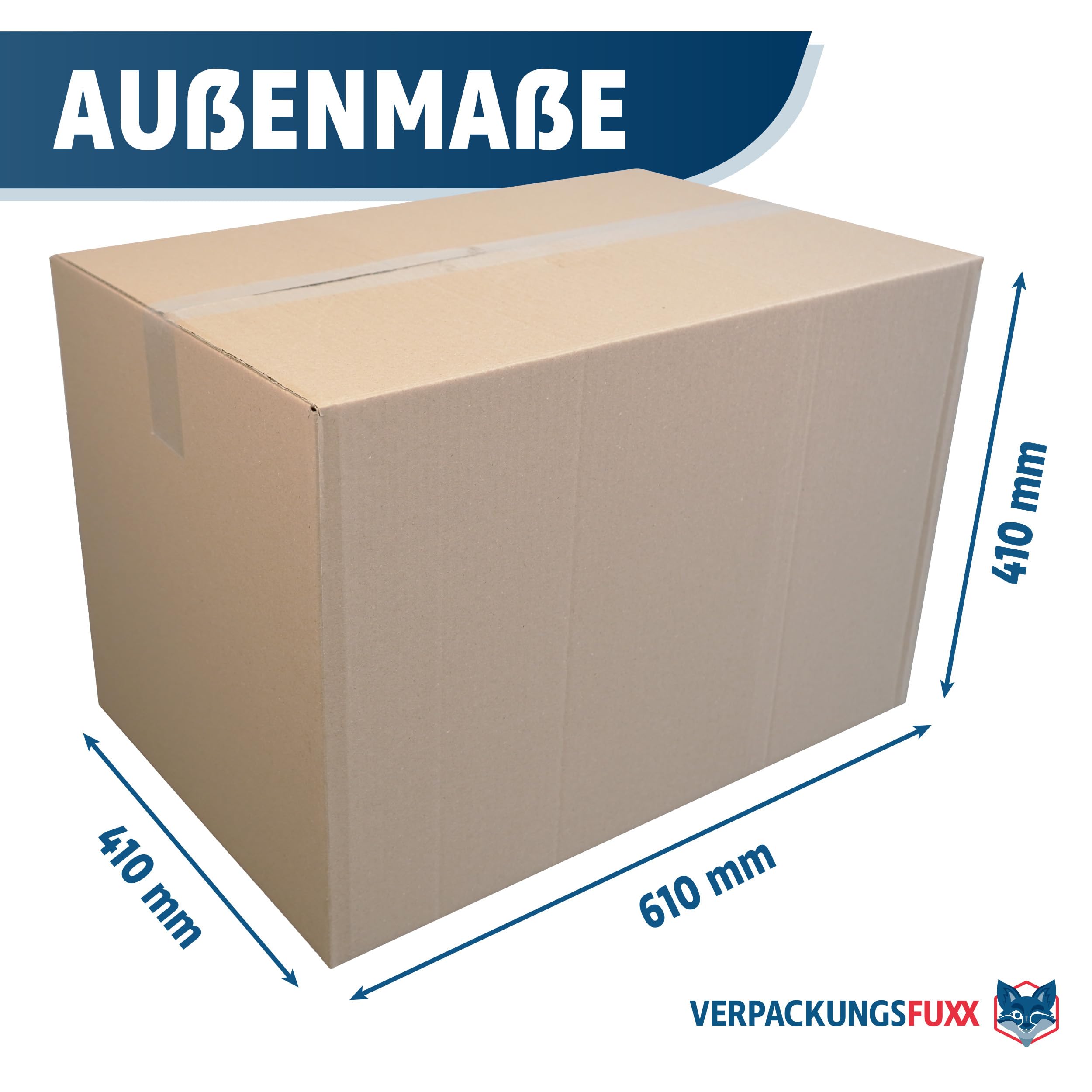 Faltkarton 10 Stück | 60 x 40 x 40 cm | braune Kartons zum Verschicken | stabile Versandkartons aus Wellpappe | Paket DHL