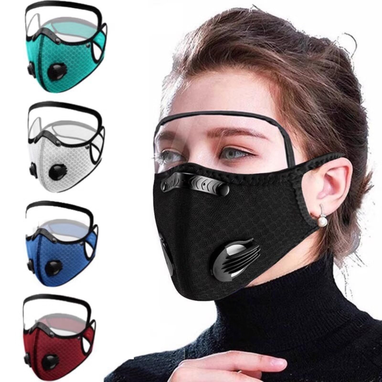 Máscara solar motocicleta cara completa resistente viento UV polvo transpirable protección insectos