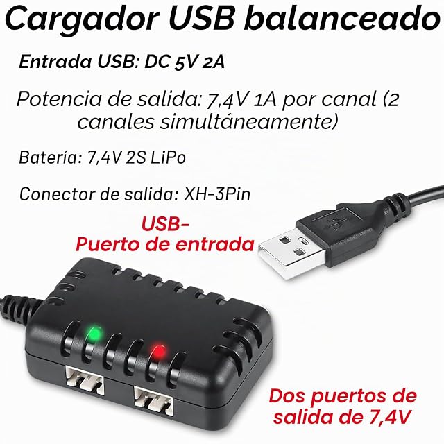 Foto 5 de 7 de Tosiicop Cargador de batería Lipo de 7,4 V