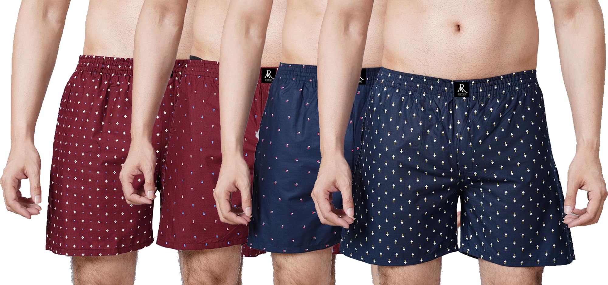 Cotton Blend Comfortable & Breathable Printed Regular Shorts/Boxer for Men, Pack of 4-image-43