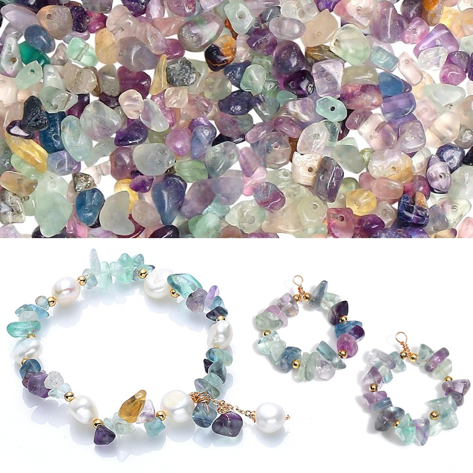 NBEADS 2 Filo Circa 186 Pezzi di Perle di Apatite Naturale, Perline di Pietra Lisce Rotonde da 4 mm, Perline Distanziatrici per La Creazione di Gioielli, Bracciali, Collane, Artigianato Fai-da-Te
