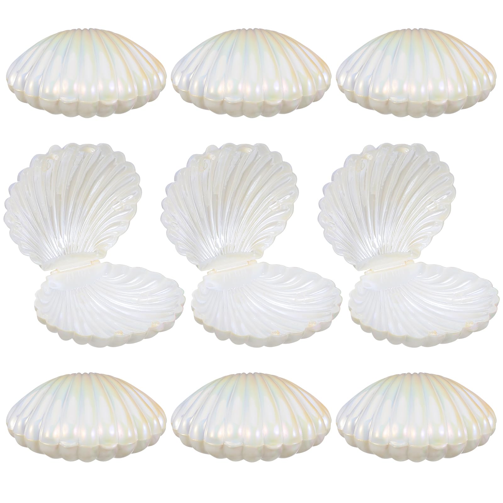 NOLITOY 10pcs Sea Shell Candy Boxes Seashell Storage Containers Jewelry Holders Wedding Party Favors Decorations