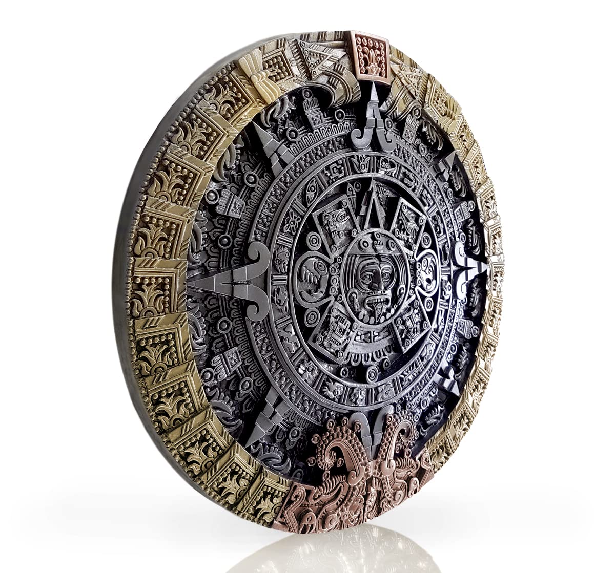Kalendarz Maya | kalendarz aztecki = relief ścienny 46 cm, replika kalendarza słonecznego, duży kalendarz Majów i aztecki jako imponująca dekoracja ścienna