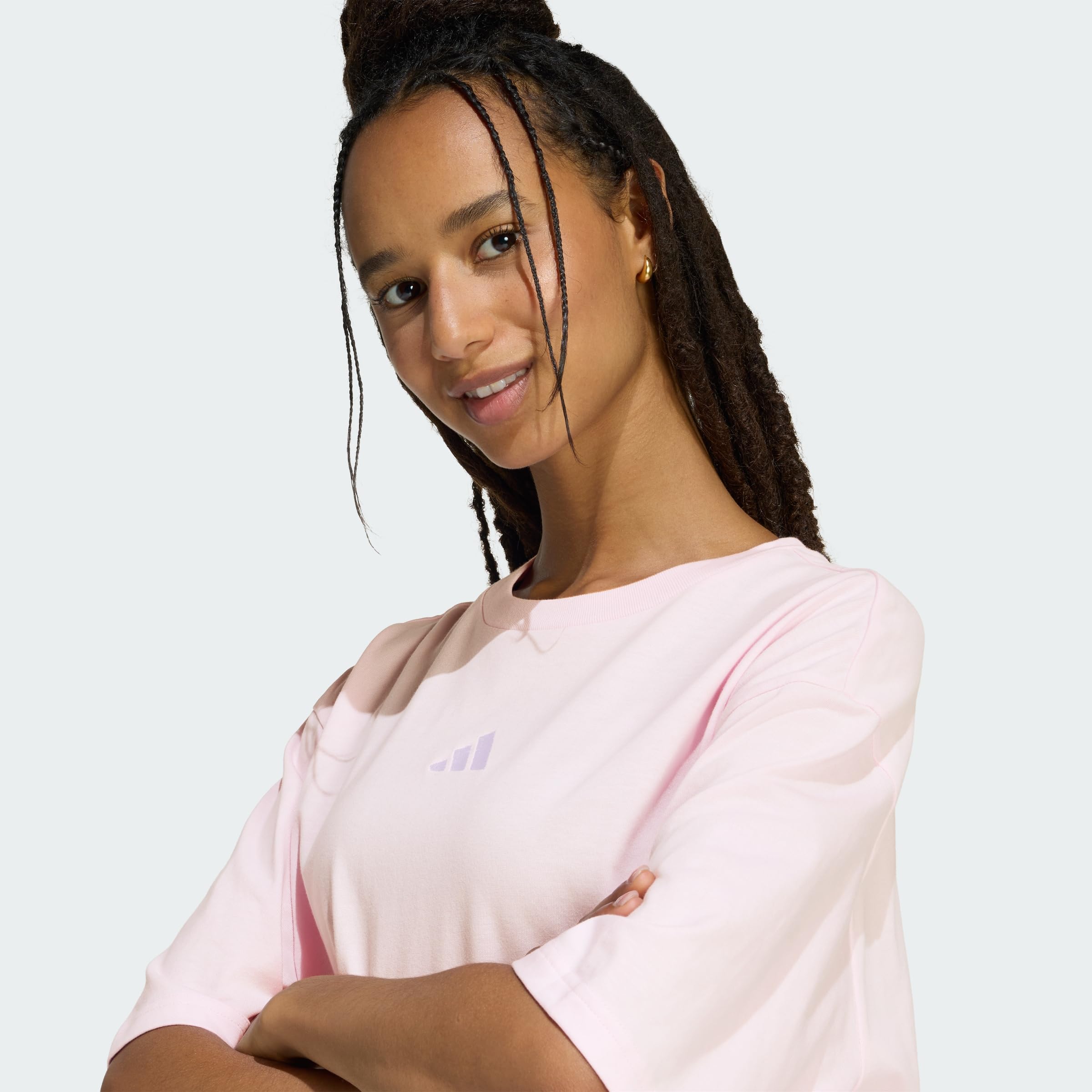 adidas Women's MINI Embroidery Oversized Graphic T-Shirt