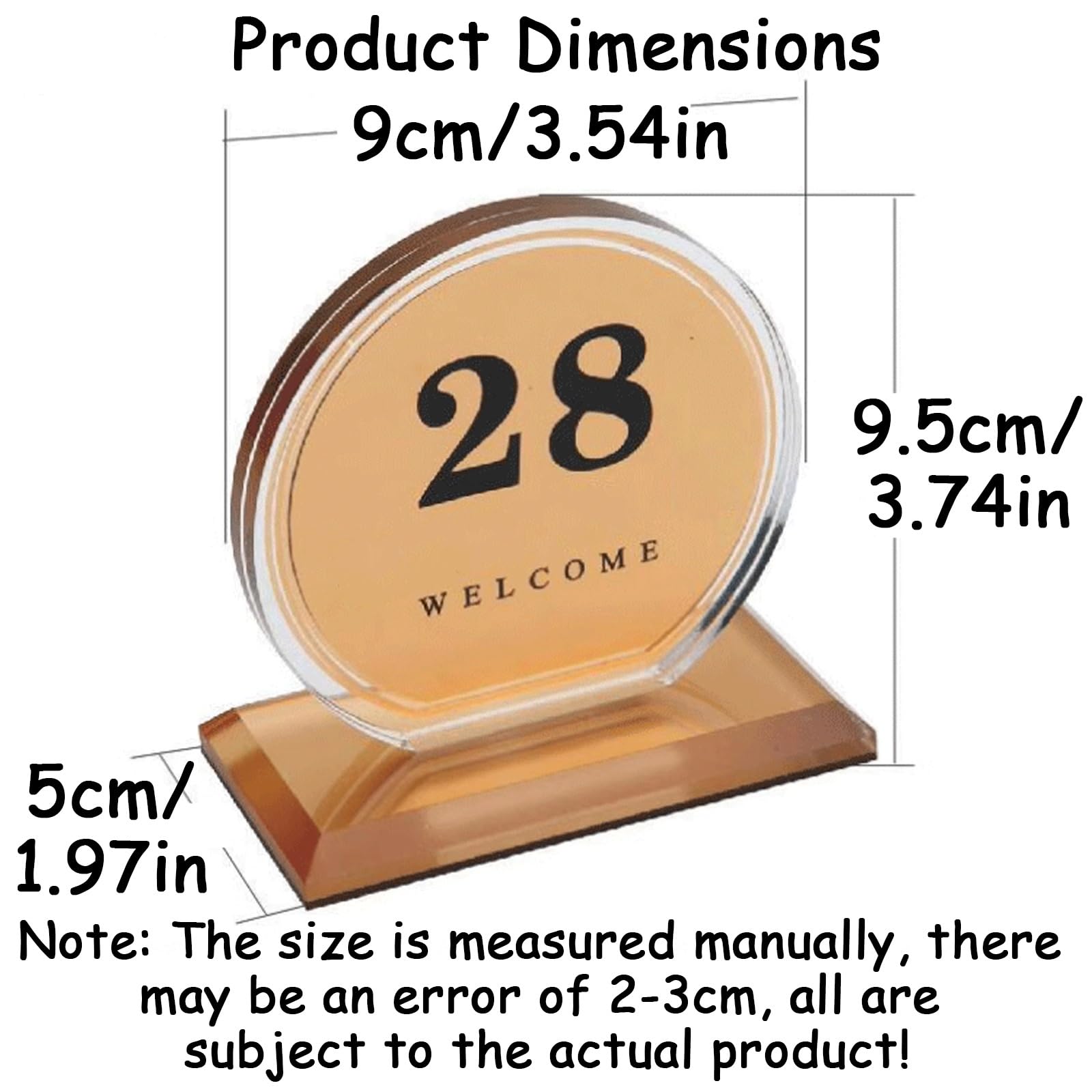 Números de mesa for bodas - Letreros de doble cara for restaurantes (9 x 9,5 cm/3,54 x 3,74 pulgadas) - Soporte acrílico for letreros en restaurantes, cafeterías, hoteles y supermercados(Gold,21 30)