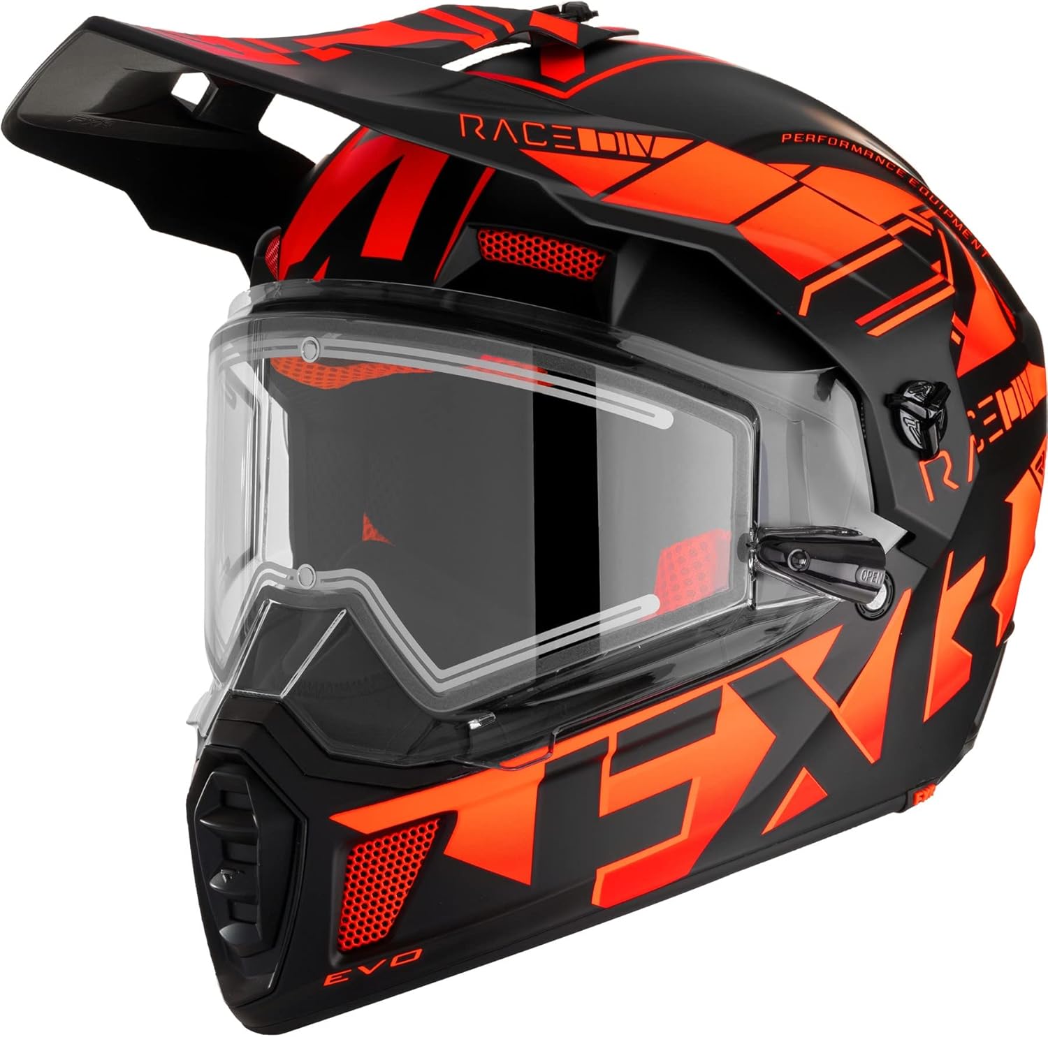 FXR Clutch X Evo Snowmobile Helmet Electric Shield AntiFog