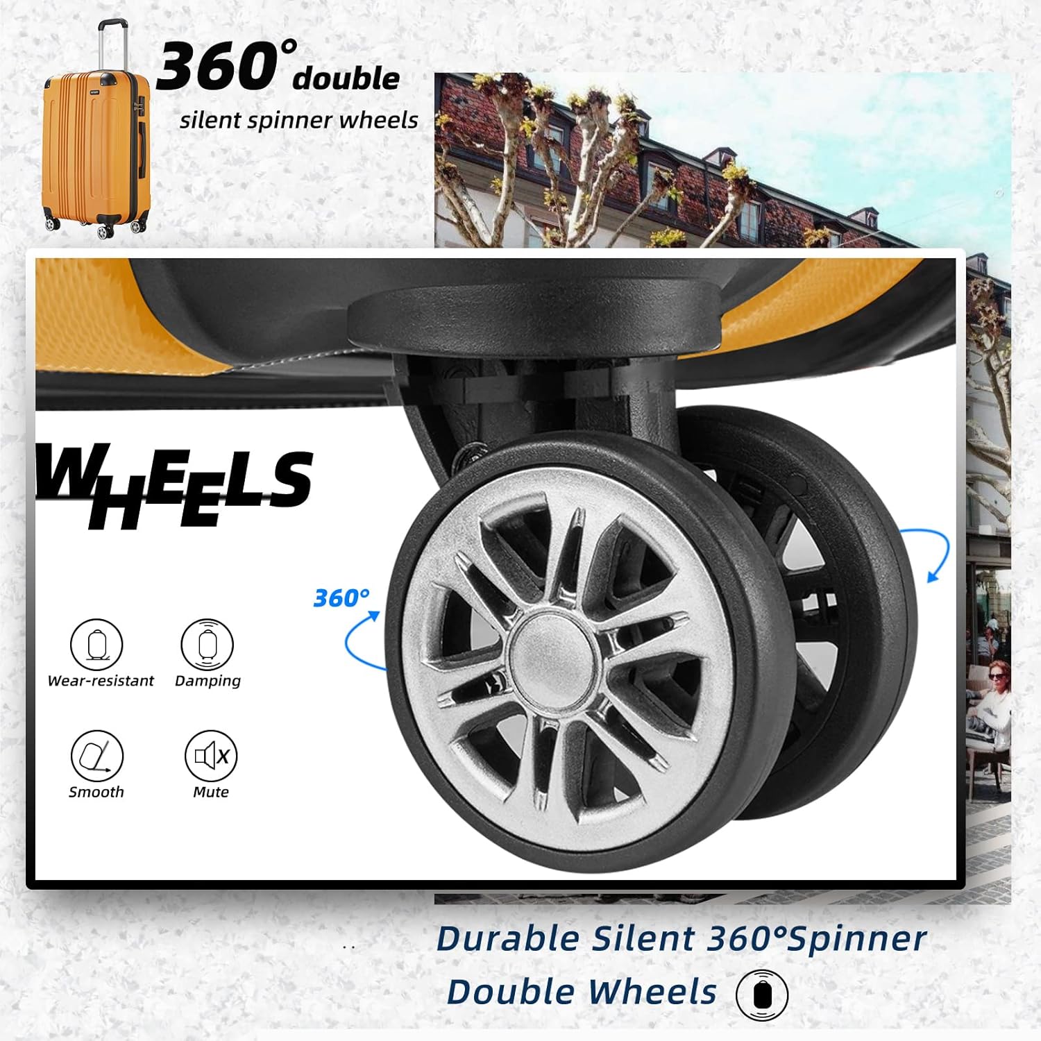 review Joyway Luggage Suitcase, 8 PCS Luggage with Spinner Wheels,Suitcase with TSA Lock, Hardside Luggage (24