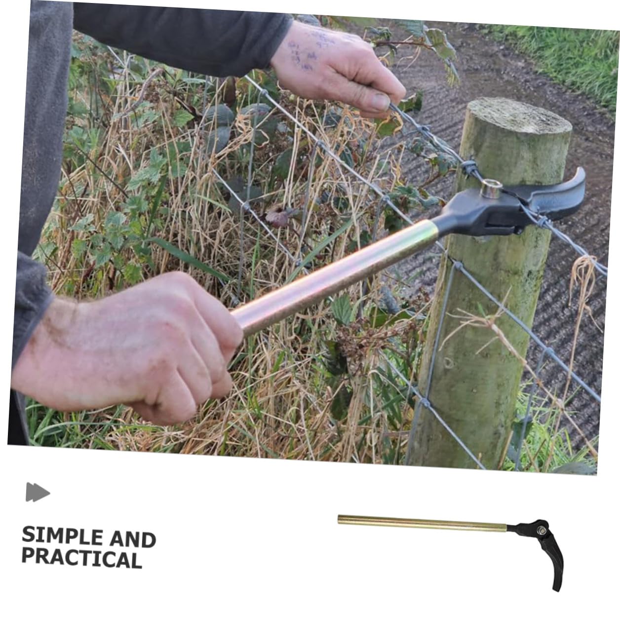 Holibanna Tensor de Alambre para Vallas Práctico y Versátil Herramienta Conveniente para Cables Cuerdas y Cadenas para Reparación y Mantenimiento de Cercas de Jardín y Granja Diseño y Fácil