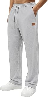 Hardaddy Men's Lightweight Sweatpants Open Bottom Athletic Lounge Pants Soft Drawstring