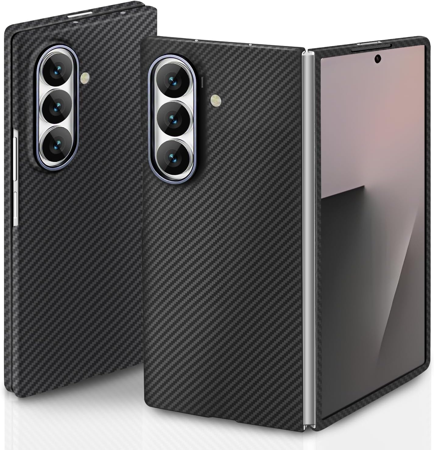 for Samsung Galaxy Z Fold 7 Case, 600D Carbon Fiber Fold 7 Case with Precision Full Camera Protection, Ultra-Slim Aramid Fiber Phone Cover with Nonslip Case-Less Touch Feeling（Matte Black）