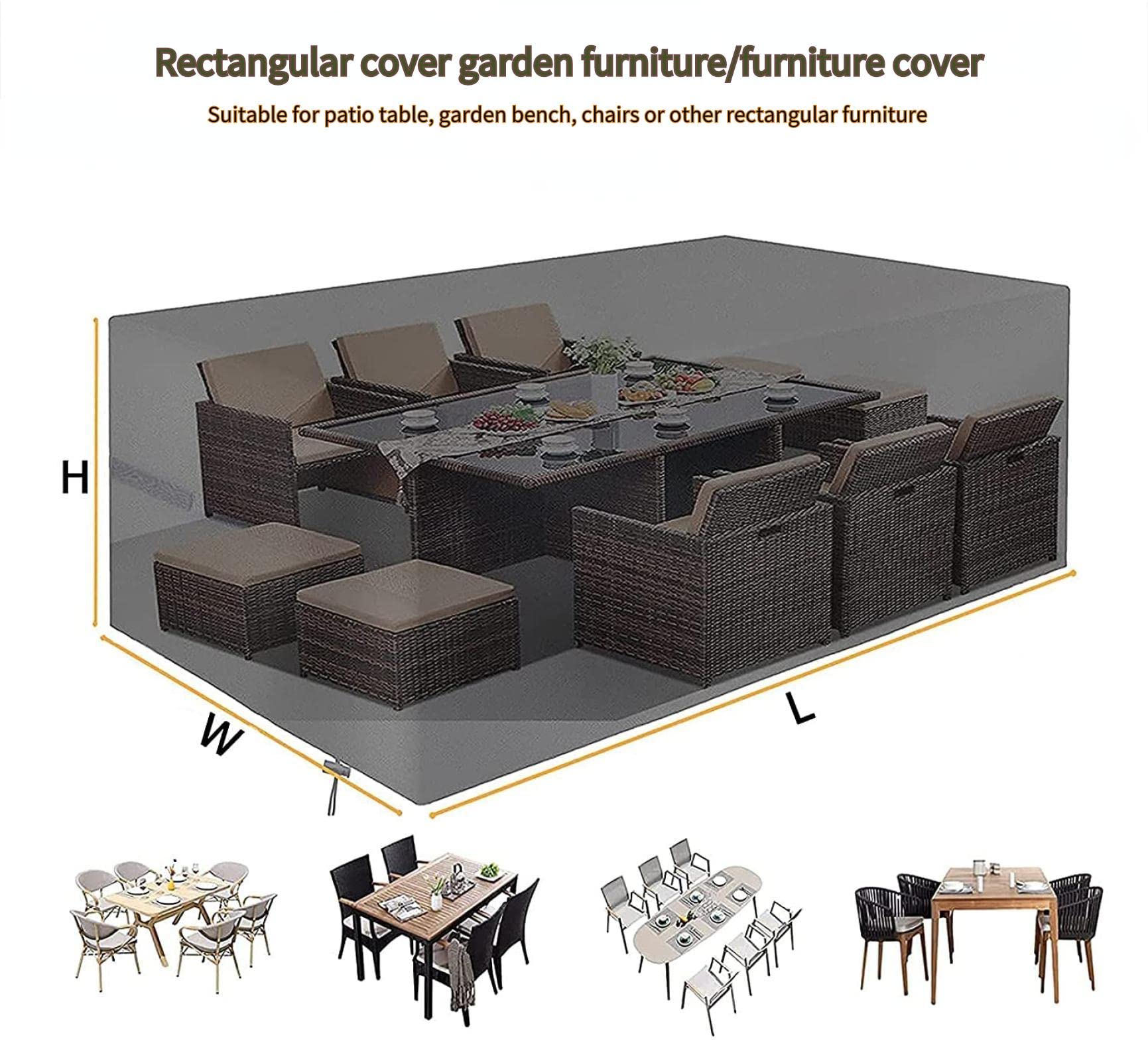 Funda Mesa Exterior Impermeable, Funda Para Muebles De Jardín