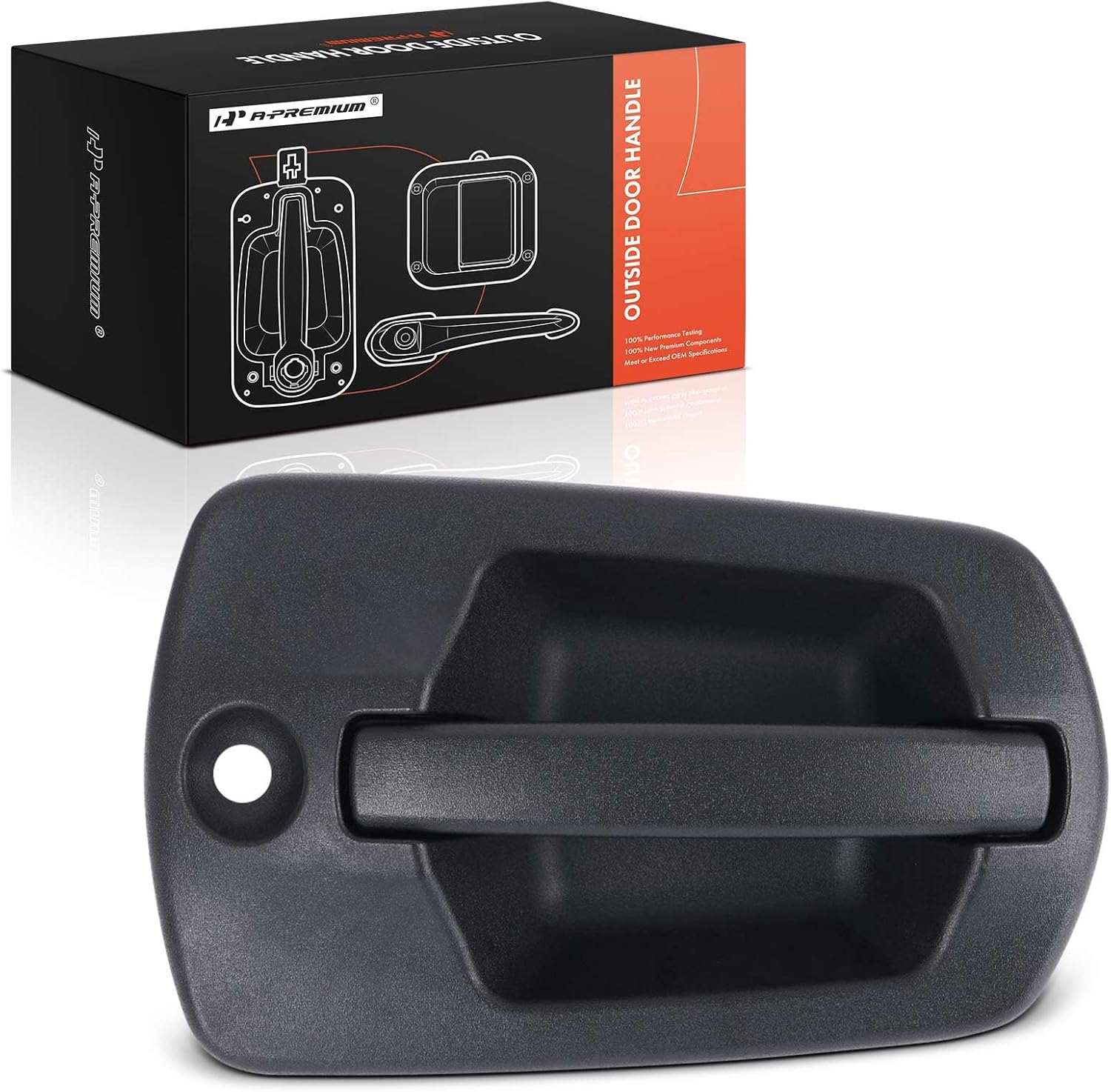 A-Premium Front Right Passenger Side Exterior Door Handle Compatible with Freightliner Cascadia 2018-2024, Textured Black