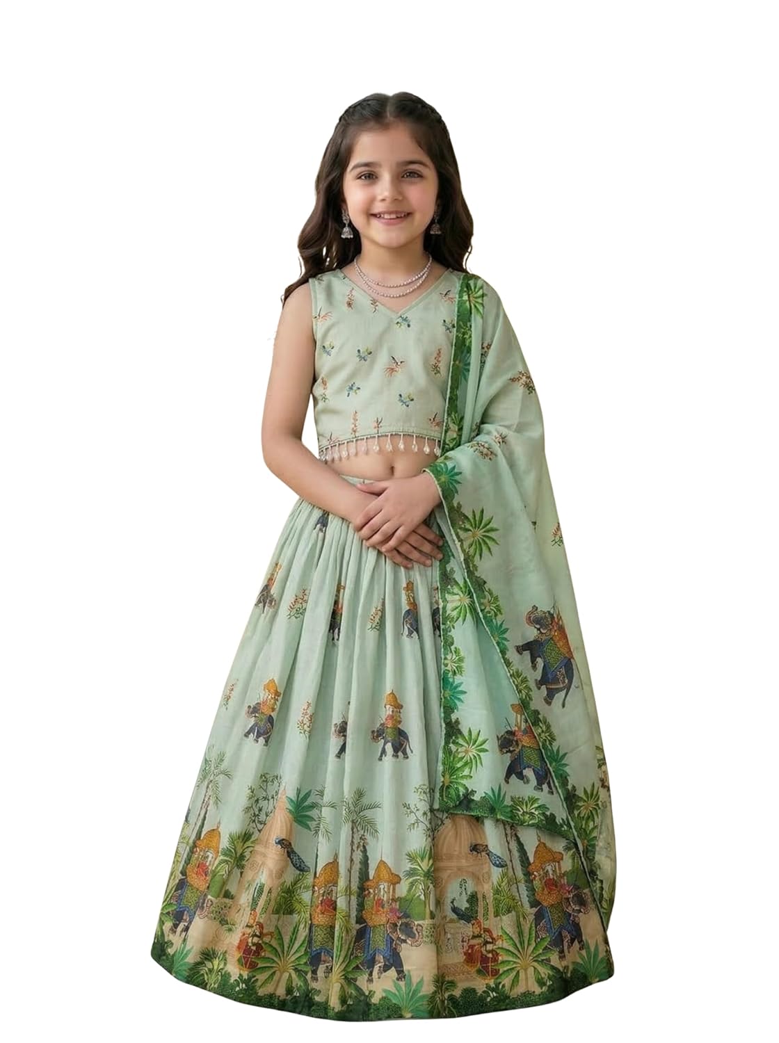 LilOraa Girls Lehenga Choli | Kids Ethnic Wear 2-8 Years Festive Dress Indian Traditional Outfit Silk Dupatta | Wedding Pa... - Review, Price and Buying Guide
