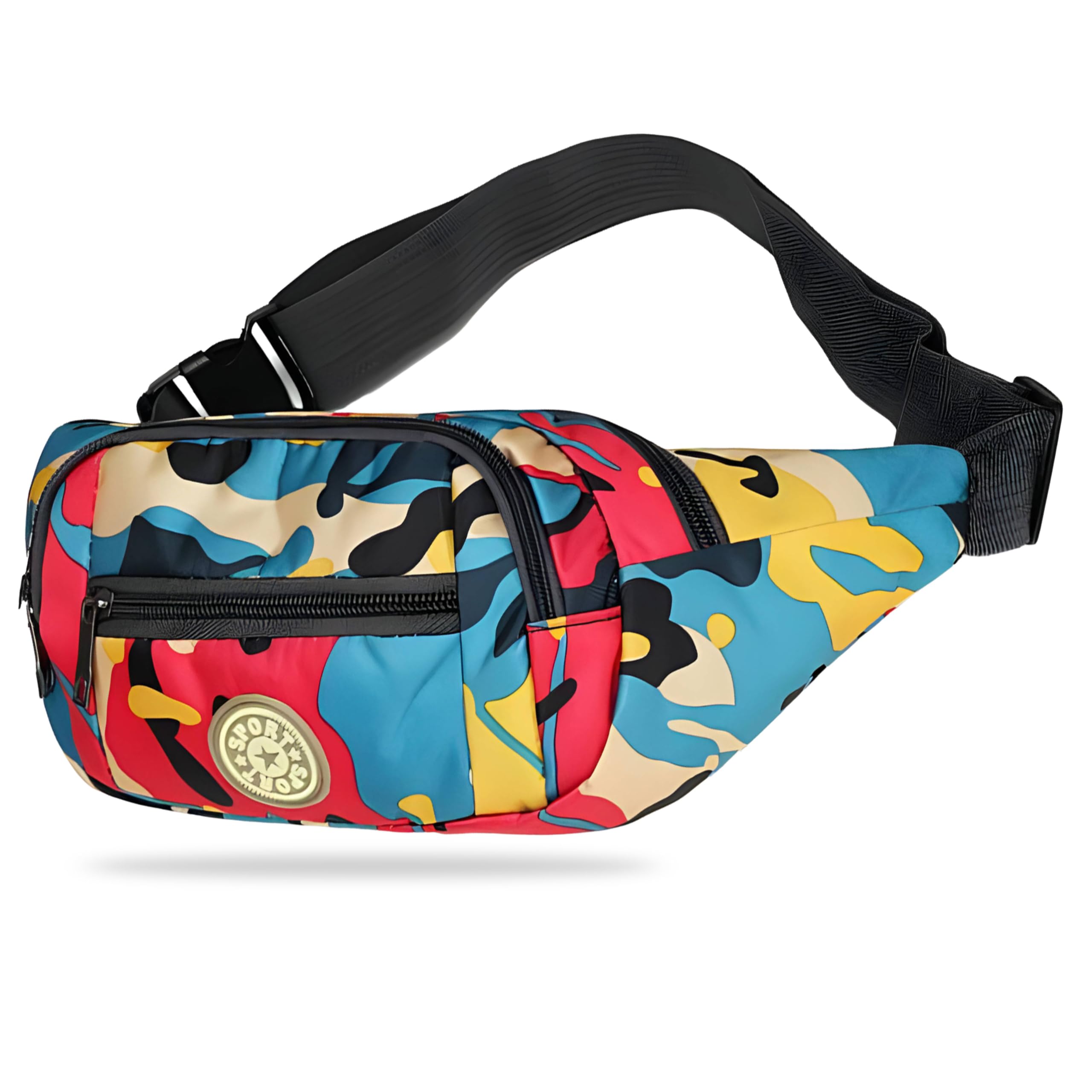 Premium Unisex Waist Bag for Men and Women - Stylish Fanny Pack, Hip Bag, Travel Money Belt (Camouflage Red)-image-10