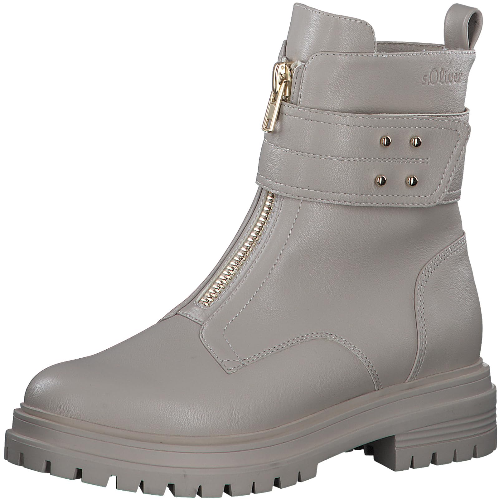 s.Oliver Damen Stiefeletten ohne Absatz aus Kunstleder mit Reißverschluss