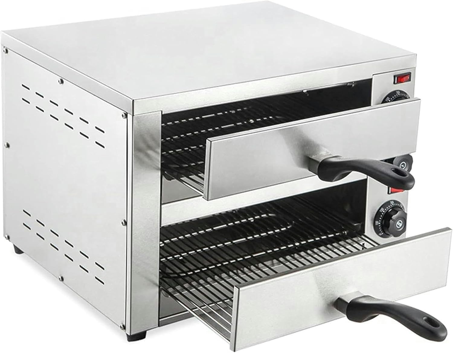 Commercial Pizza Oven, 16 Inches Electric, Countertop, Double Layer, Touch Control, Stainless Steel