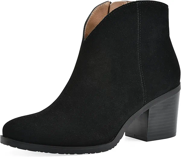 WHITE MOUNTAIN Women's Tattle Block Heeled Western Ankle Bootie