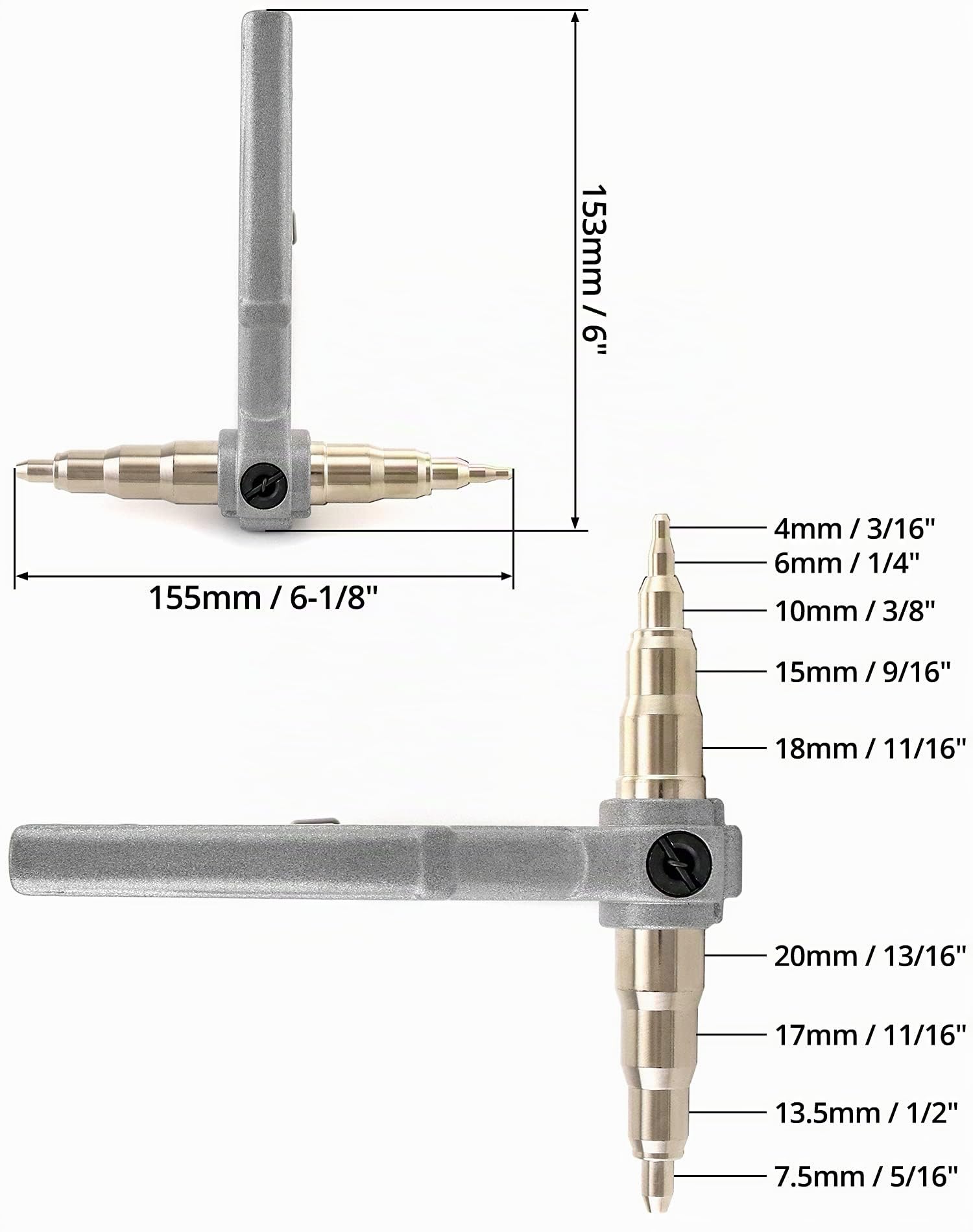 QWORK® Expander de tube de tuyau de cuivre, Outil d'extension manuel pour réparation de climatiseur, 6-22mm