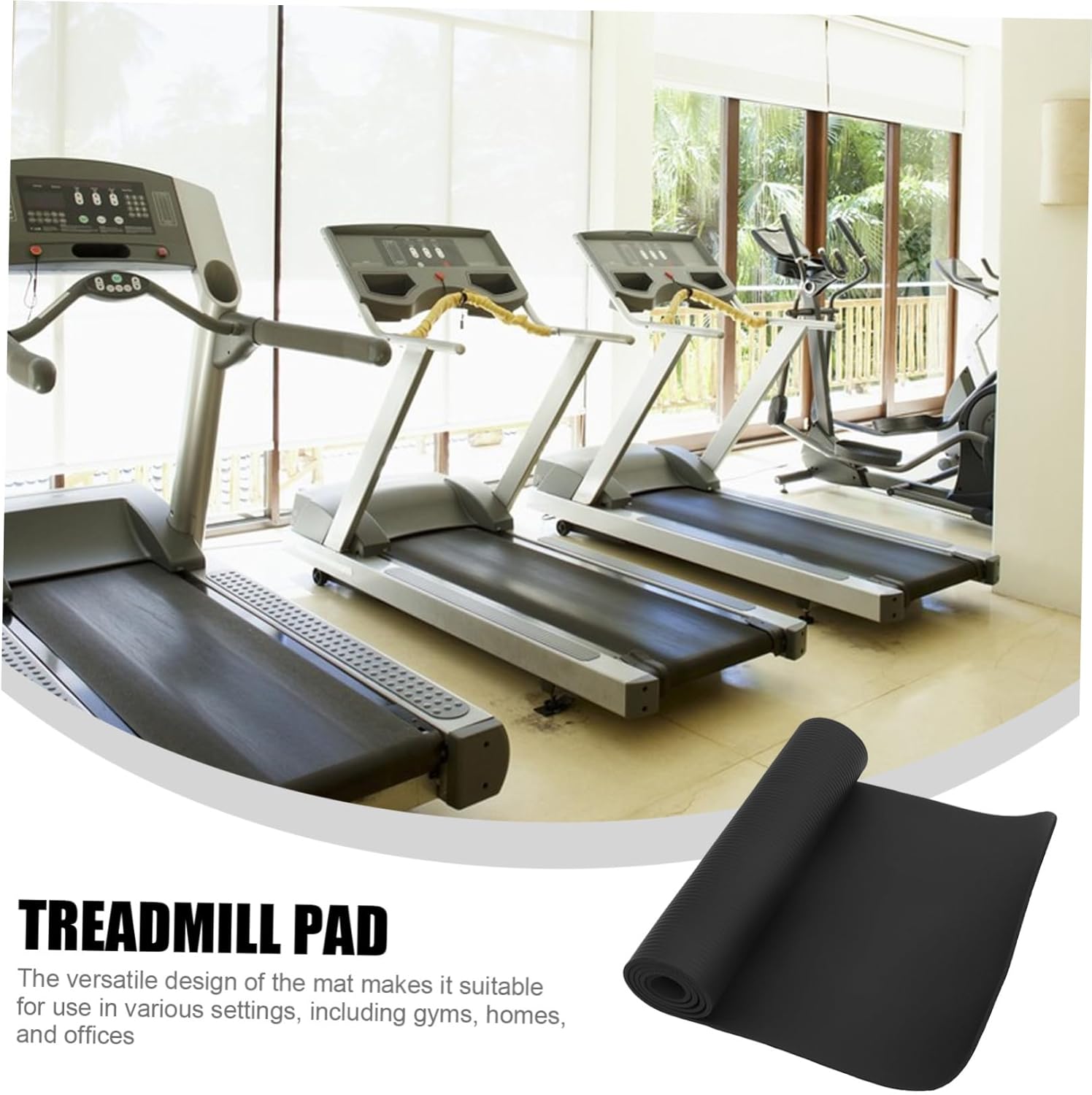 Treadmill Mat for Hardwood Floors Heavy-Duty Rubber Exercise Equipment Mat Shock-Absorbing Protector for Home