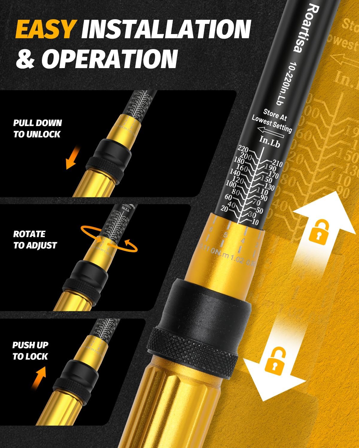 6PCS Torque Wrench Set - 1/4", 3/8", 1/2" Drive Click Torque Wrenches - ±3% Accuracy Dual-Scales 72 Teeth Dual-Direction Adjustable Torque Wrench for Bicycle, Motorcycle, Car Maintenance
