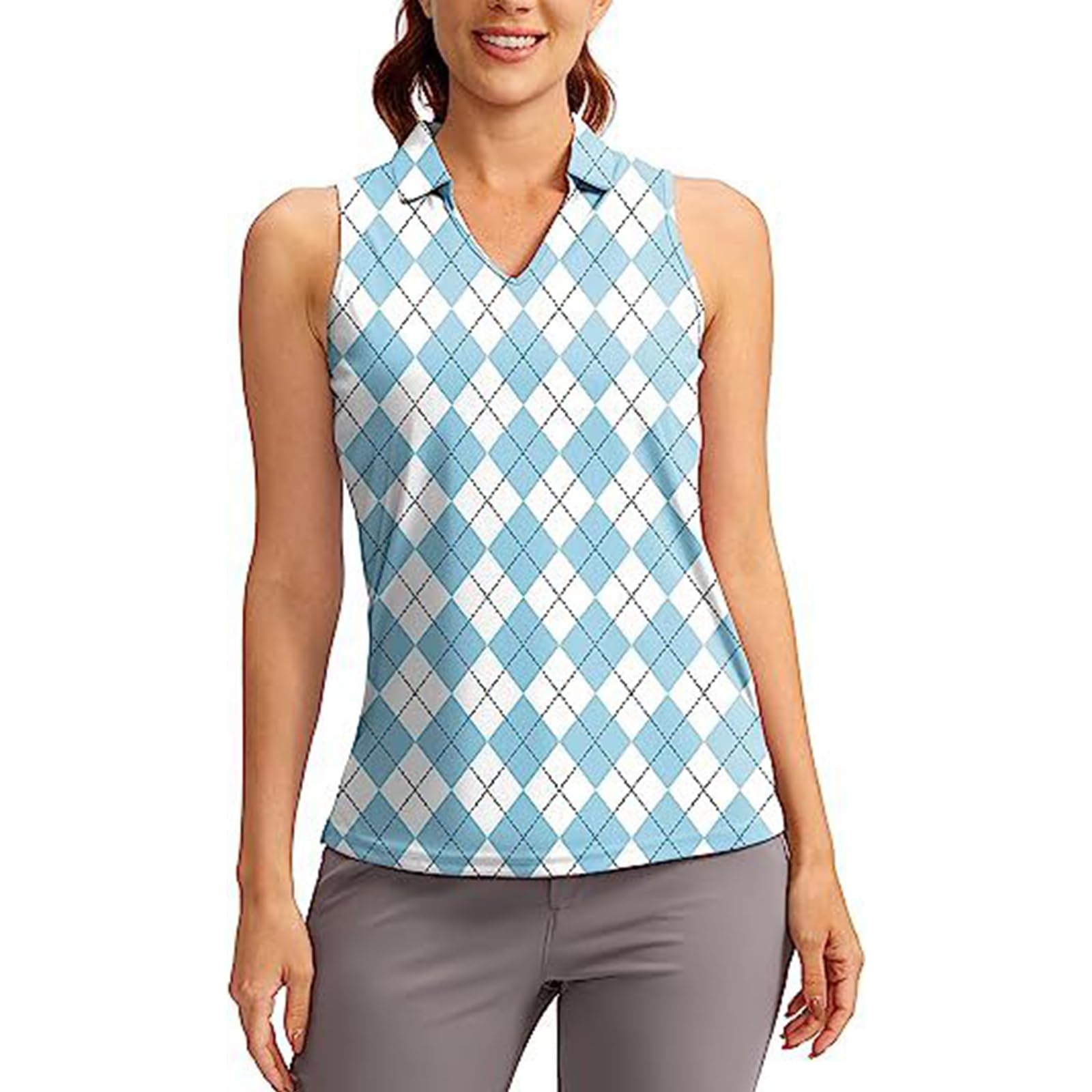Tsophreniq V-Neck T-Shirt Sleeveless Golfs Shirt Quick Drying Running Top Tennis Sports Athletic Tanks Top Women ' s Sleeveless