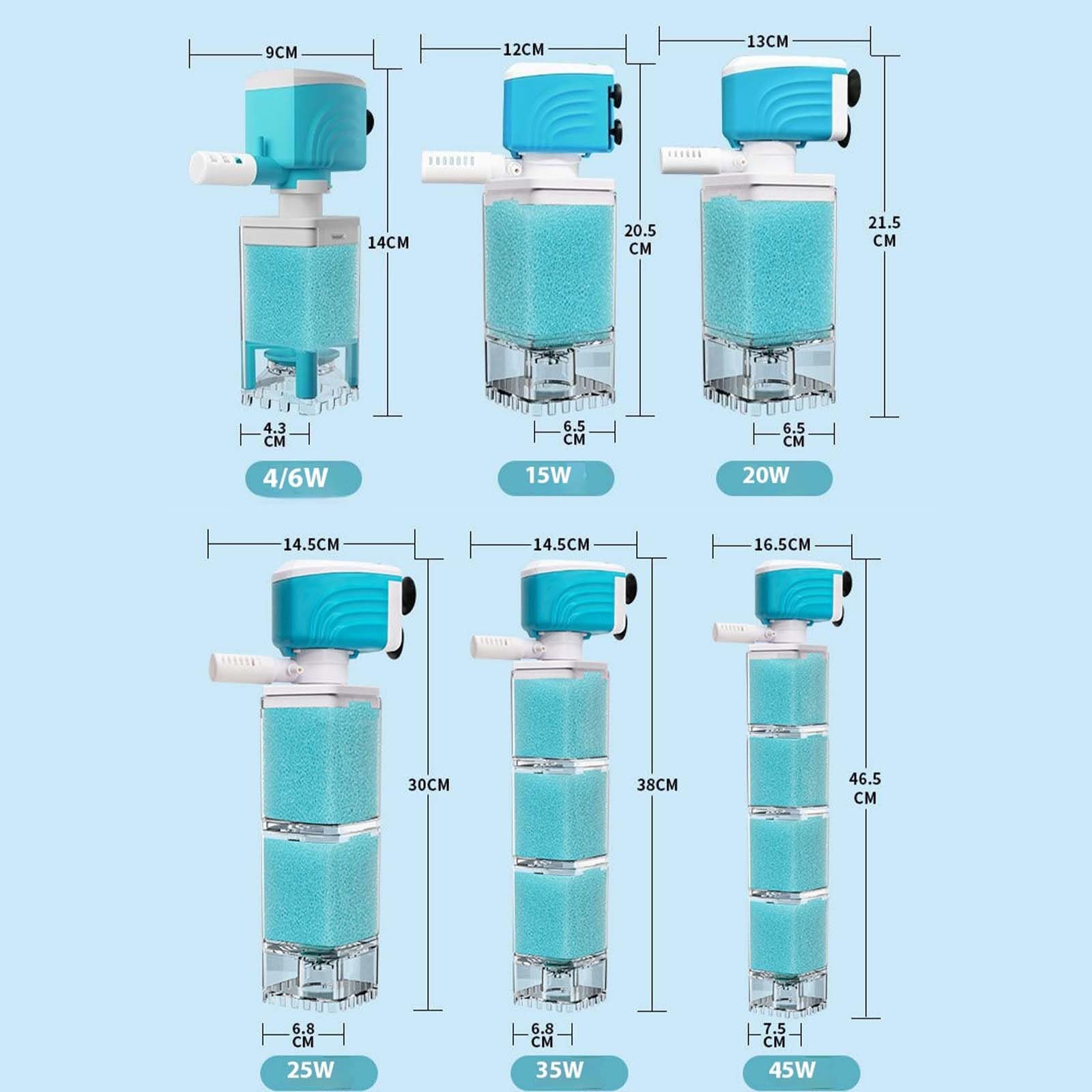 Sistema de filtro de acuario, bomba sumergible para pecera, funcionamiento silencioso, filtración automática de bajo consumo