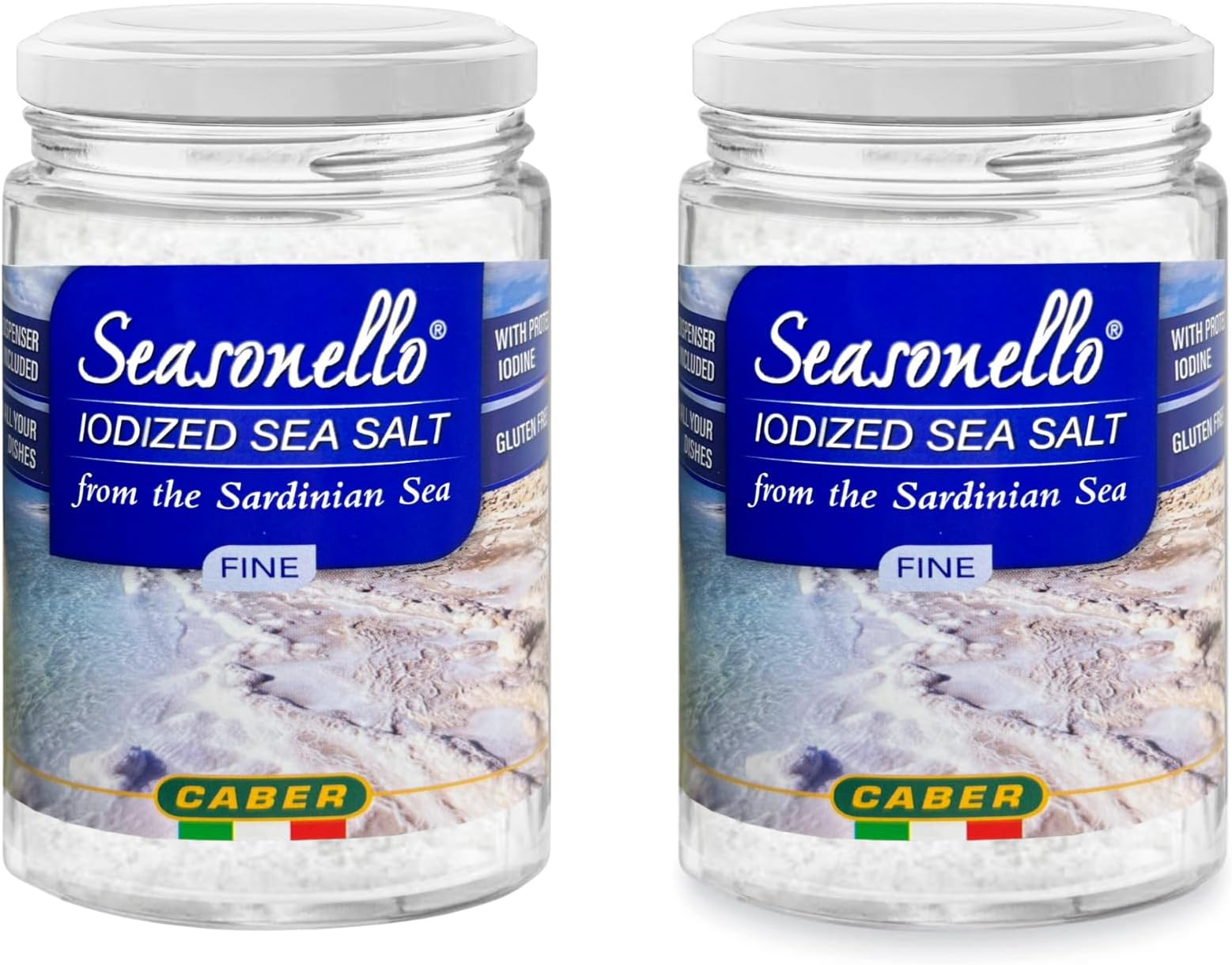 Fine Sea Salt from Sardegna - Seasonello - (2 Pack) 10.58 oz - enriched with iodine