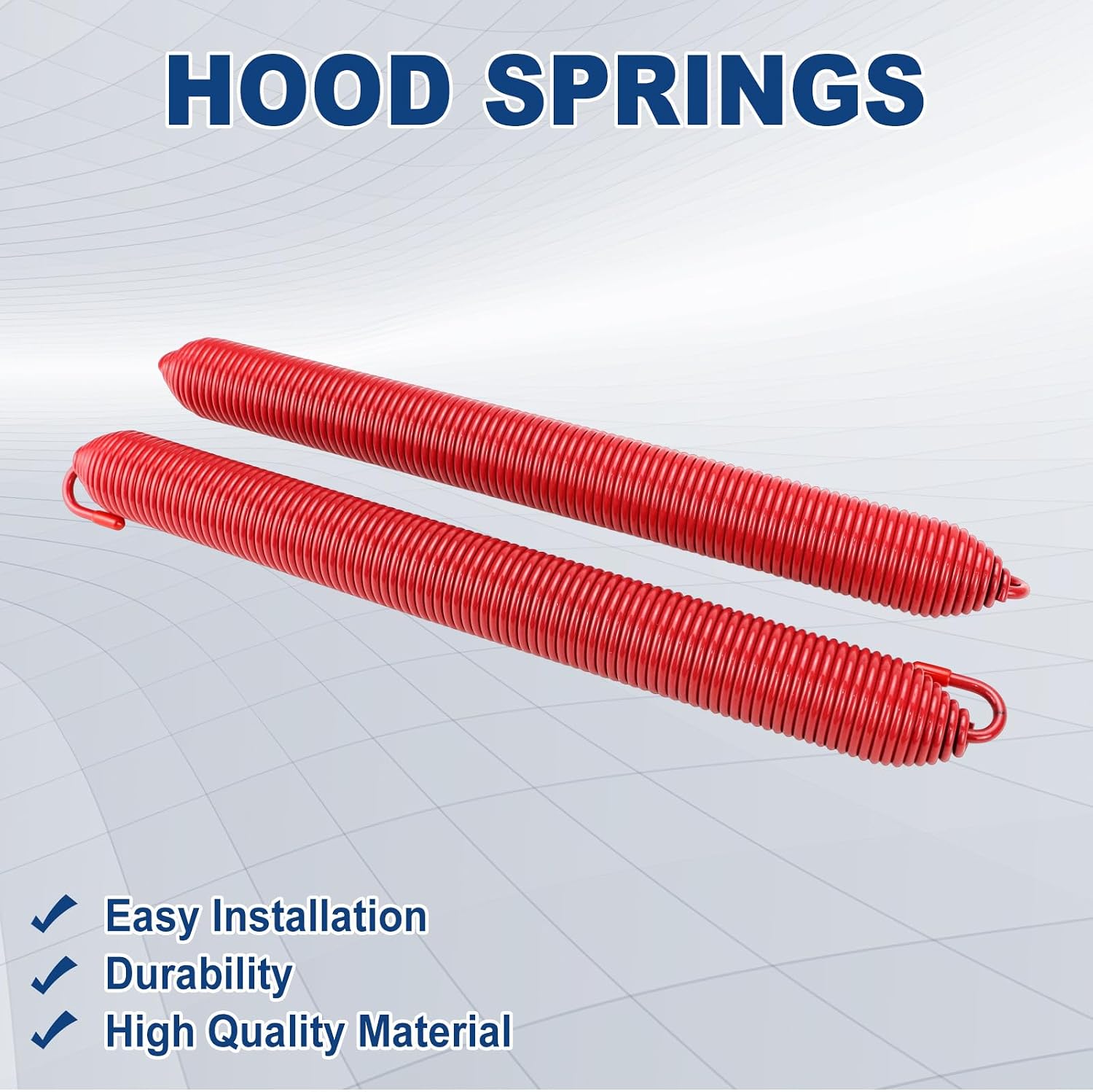 2pcs L81-6009 Hood Springs - Compatible with Peterbilt 388 & 389 Series (2008-2023) Trucks with Cables and Stud Bolts w/Retaining Rings, Replace 1321315-AS, 13-03662, 13-03663, L92-6017-1065