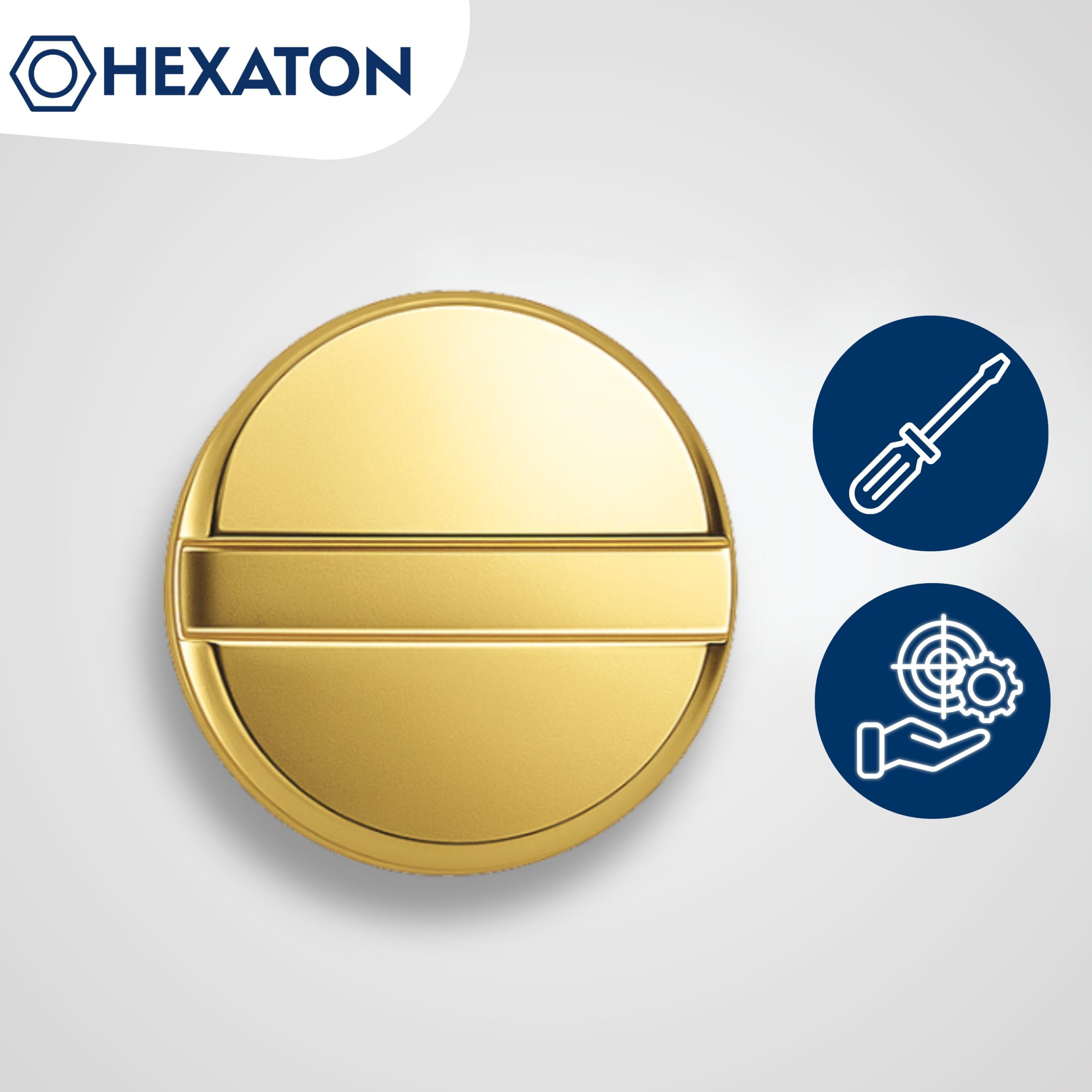 HEXATON Corps Écrous Cylindriques à fente chevilles Asymétrique - M6 x 10 x 16 mm - 100 pièces - Acier Galvanisé Jaune