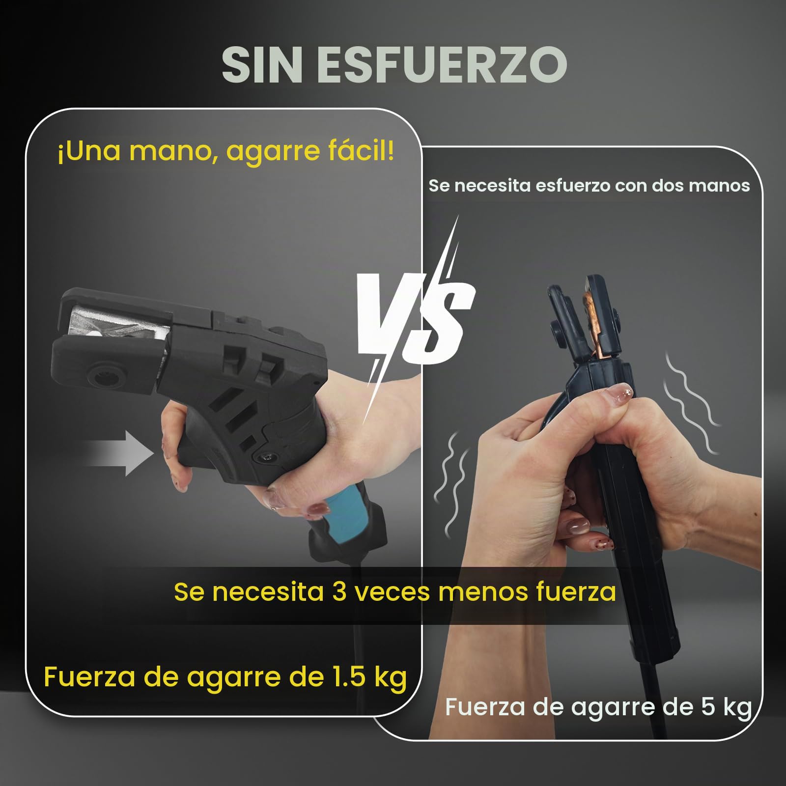 SSimder Welding Stinger - Soporte ergonómico para electrodos de cobre de 600 amperios, soporte de varilla de soldadura resistente con ángulo múltiple (90°/135°/170°) para soldadura en barra