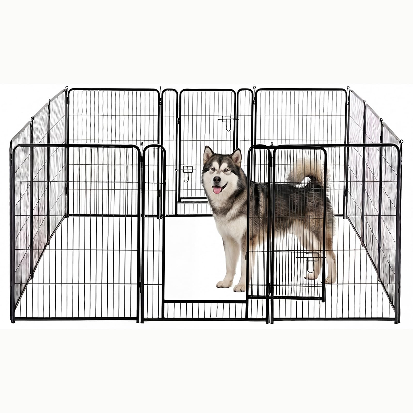 NEWBULIG Dog Playpen 12 Panels 40 Inch Indoor Outdoor Metal Dog Fence Pen
