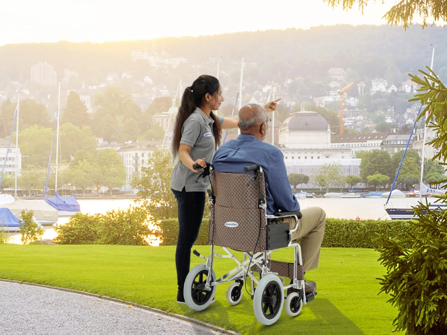 KosmoCare Elite Compact Lightweight Foldable Wheelchair