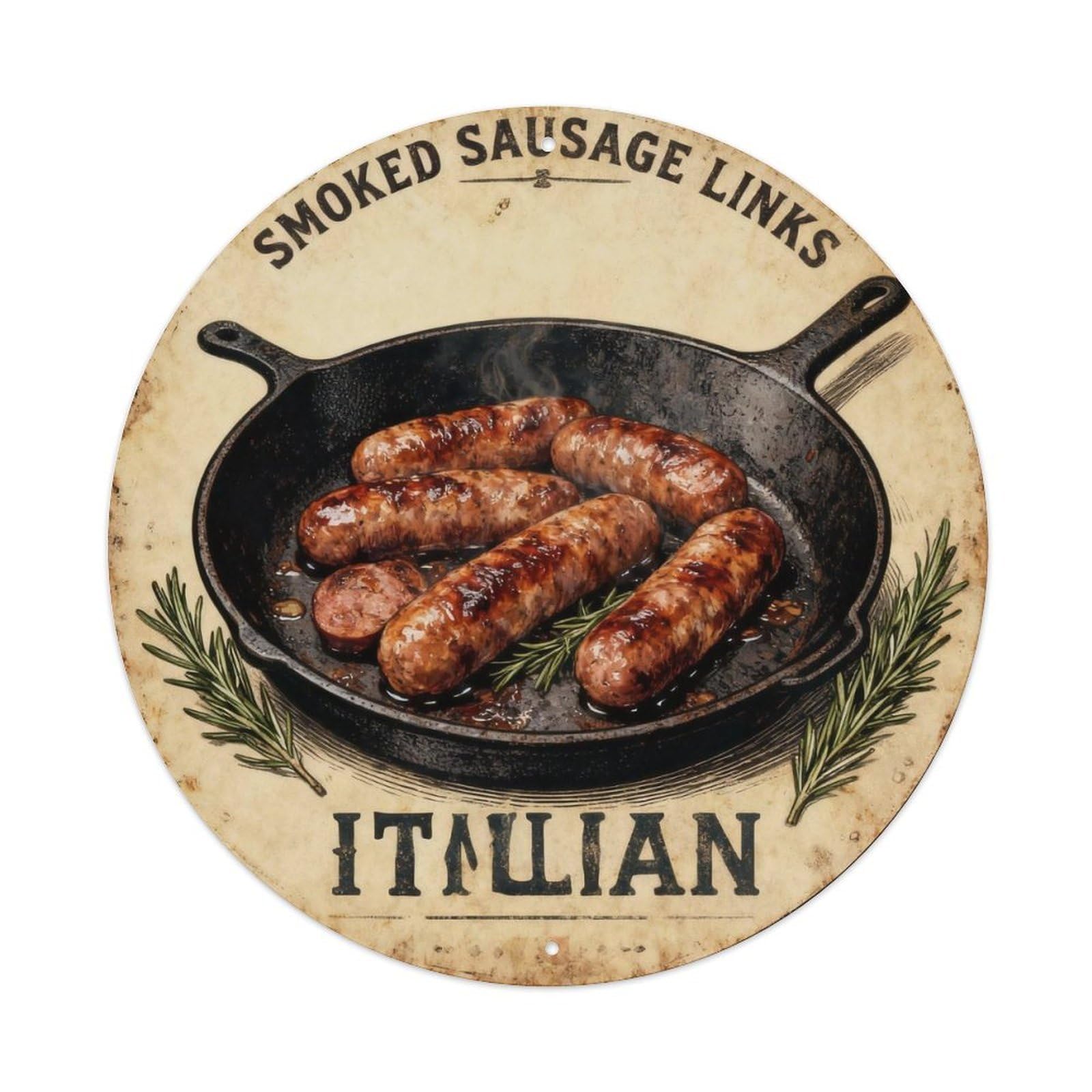 Smoked Sausage Links Vintage Tin Sign Metal Tin Sign Plaque