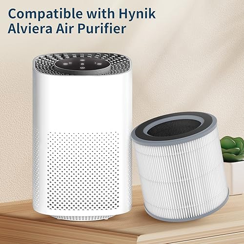 Miniatura 4 de Juego de 2 filtros de aire de repuesto para purificador Hynik Alviera HH001 filtración de 3 etapas de filtro H13 True HEPA filtro de carbón activado
