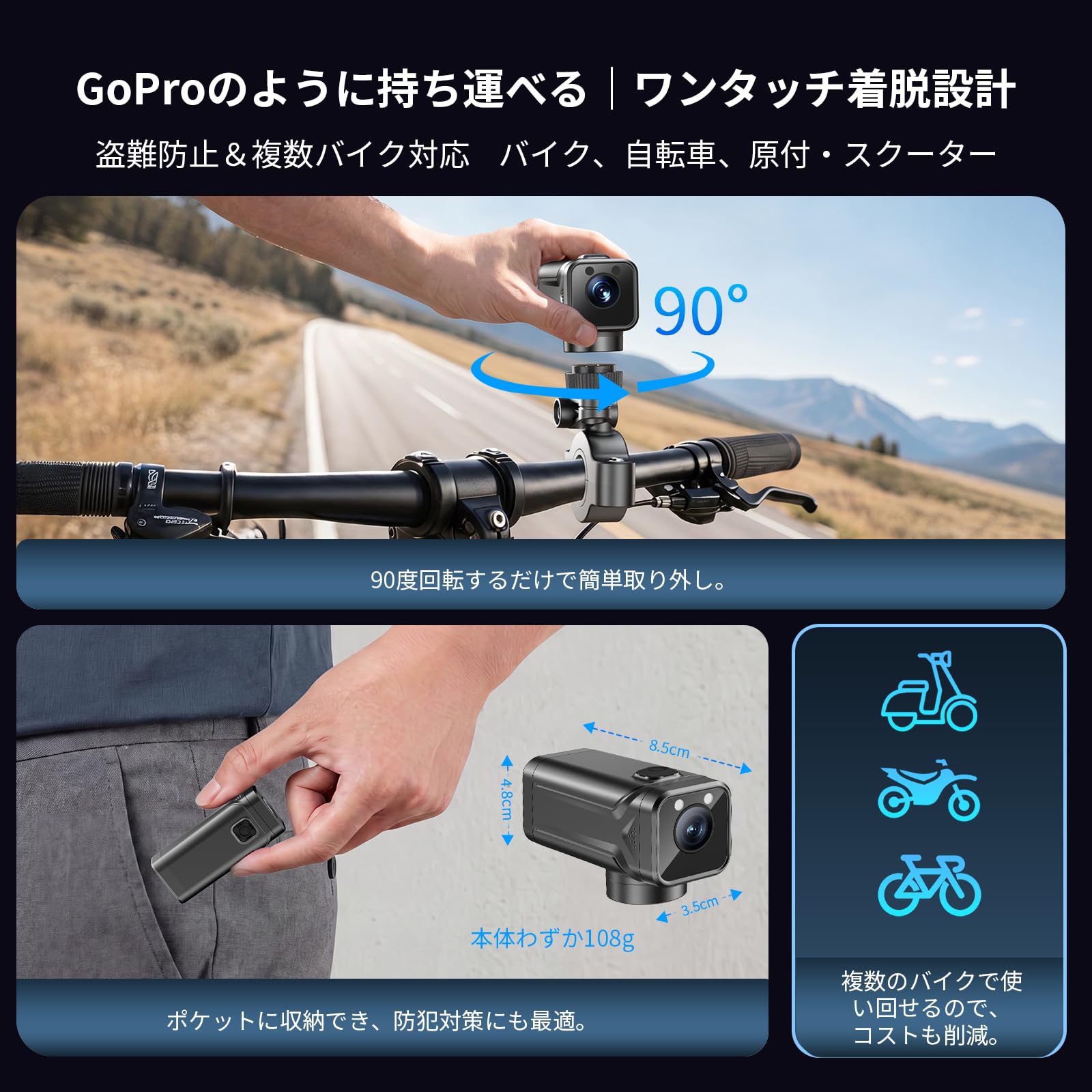 BOIFUN バイクドライブレコーダー Amazon.co.jp: BOIFUN バイク ドライブレコーダー【配線不要