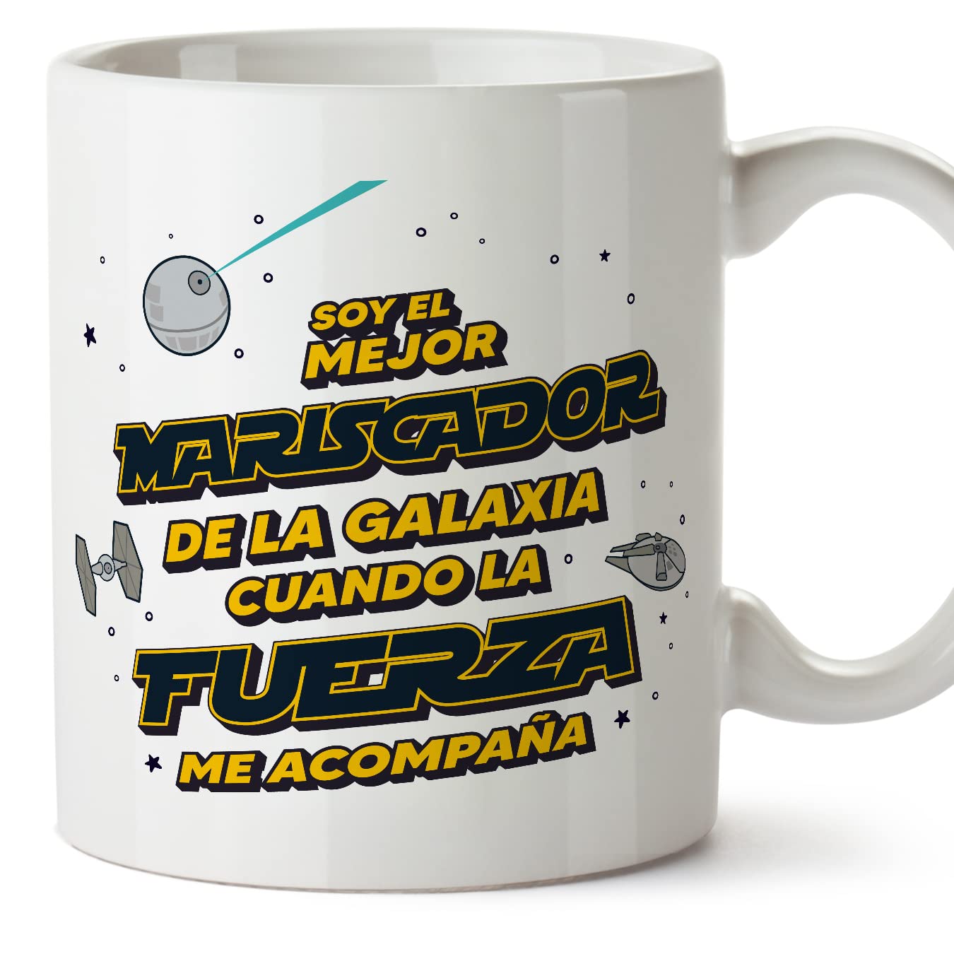 MUGFFINS Tazas para JEFE hombre - En Español - Mejor de la Galaxia Cuando Fuerza me Acompaña - 11 oz / 330 ml - Regalo original y divertido — view 124
