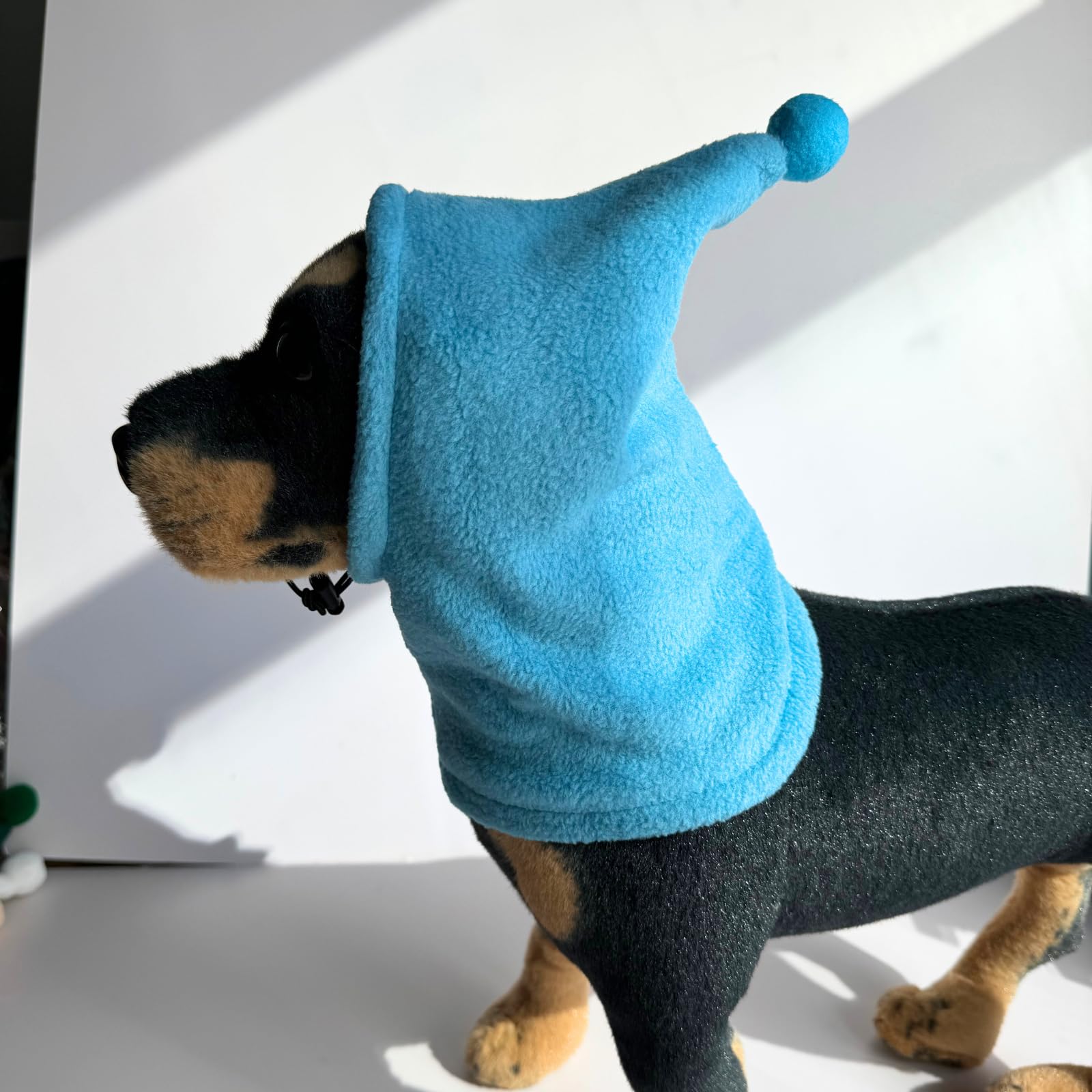 BT Bear Dog Hat,Soft Warm Fleece Dog Hats Calming Dog Ears Cover Windproof Quiet Ears for Small Dogs Medium Dogs,Blue M - Image 4