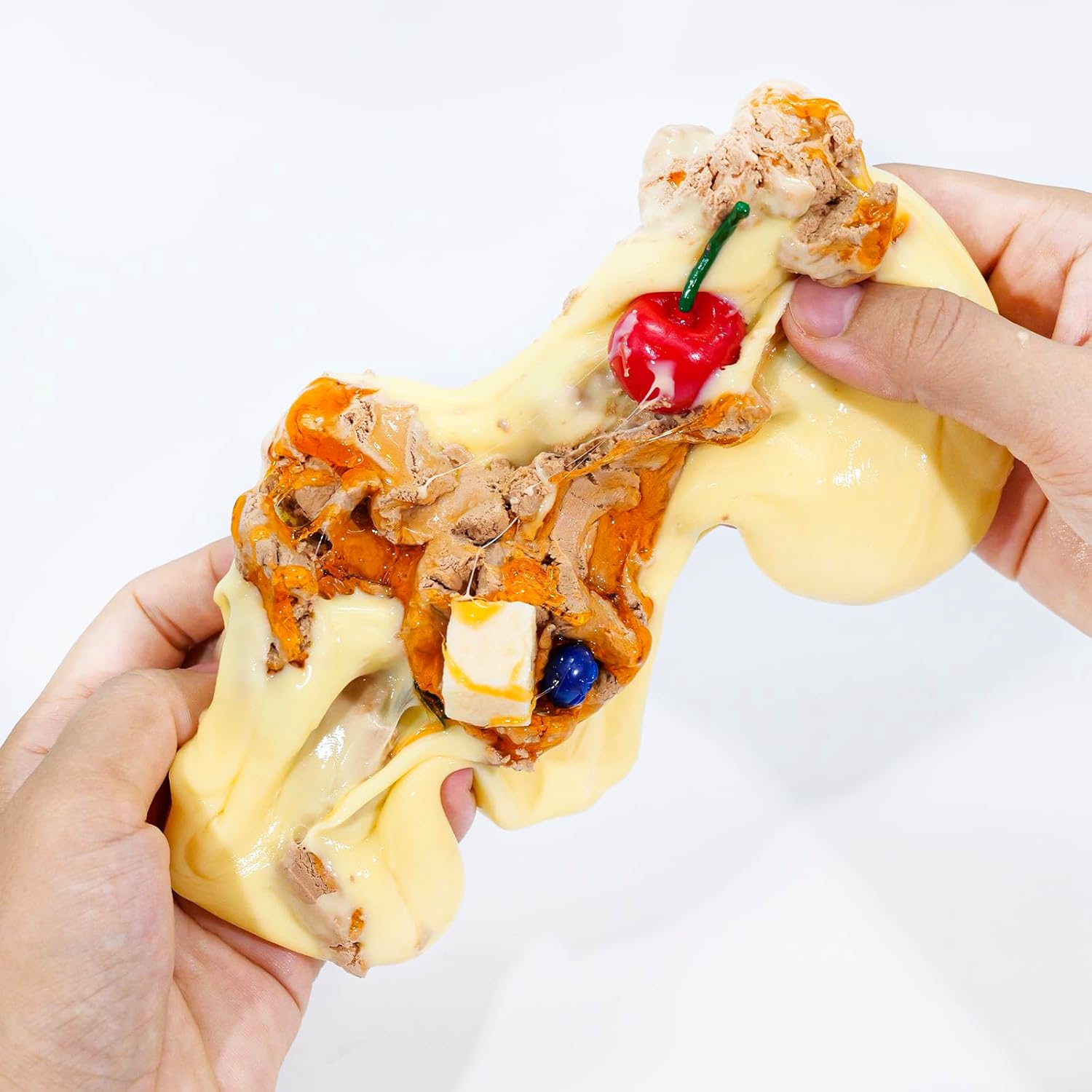 DIY Clay Berry Waffle Themed (7oz) - Thick and Glossy Textured Slime with Decorative Toppings