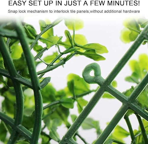 Miniatura 5 de 24 paneles de boj  Planta de seto sintético artificial de 24 x 16 pulgadas para 62 pies cuadrados por juego de setos de boj  Uso para protección UV