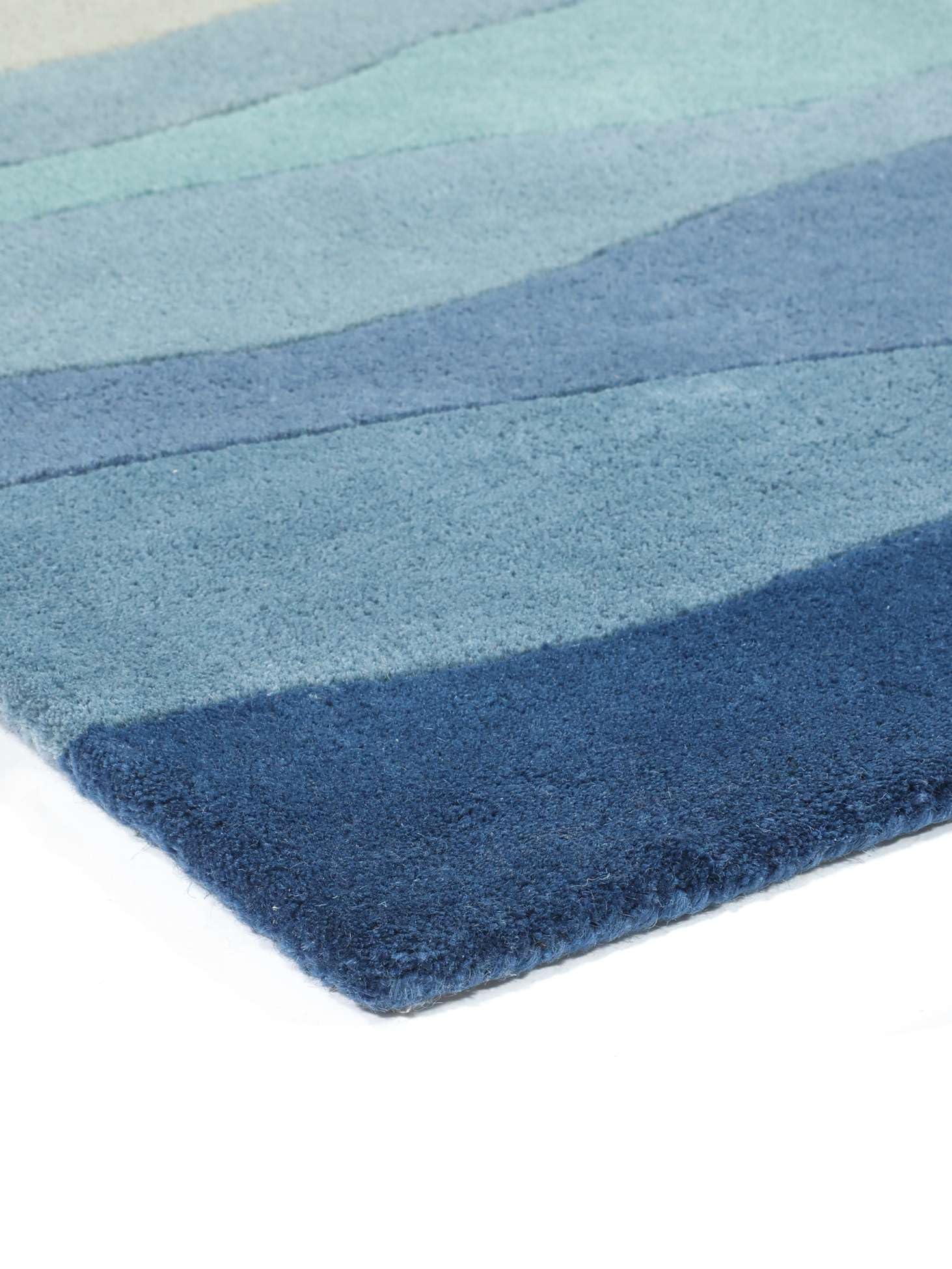RugVista Feeling Handtufted, Fußmatte, Moderne Teppiche, 60 x 90 cm, Rechteckig, Niedriger Stapel, Wohnzimmer, Schlafzimmer, Diele, Nur chemische Reinigung, Care & Fair Zertifiziert, Blau