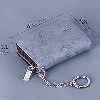 Vista 13 de FurArt - Cartera para tarjetas de crédito, soporte para tarjetas con cremallera para hombres y mujeres, bloqueo RFID, cartera con llavero