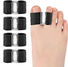 Separadores de Dedos com 2 Laços para Mulheres e Homens, 4PCS Corretor de Joanete, Espaciador/Corretor de Dedão para Joanetes e Sobreposição, Alivia Dor nos Pés, Uso Diurno e Noturno